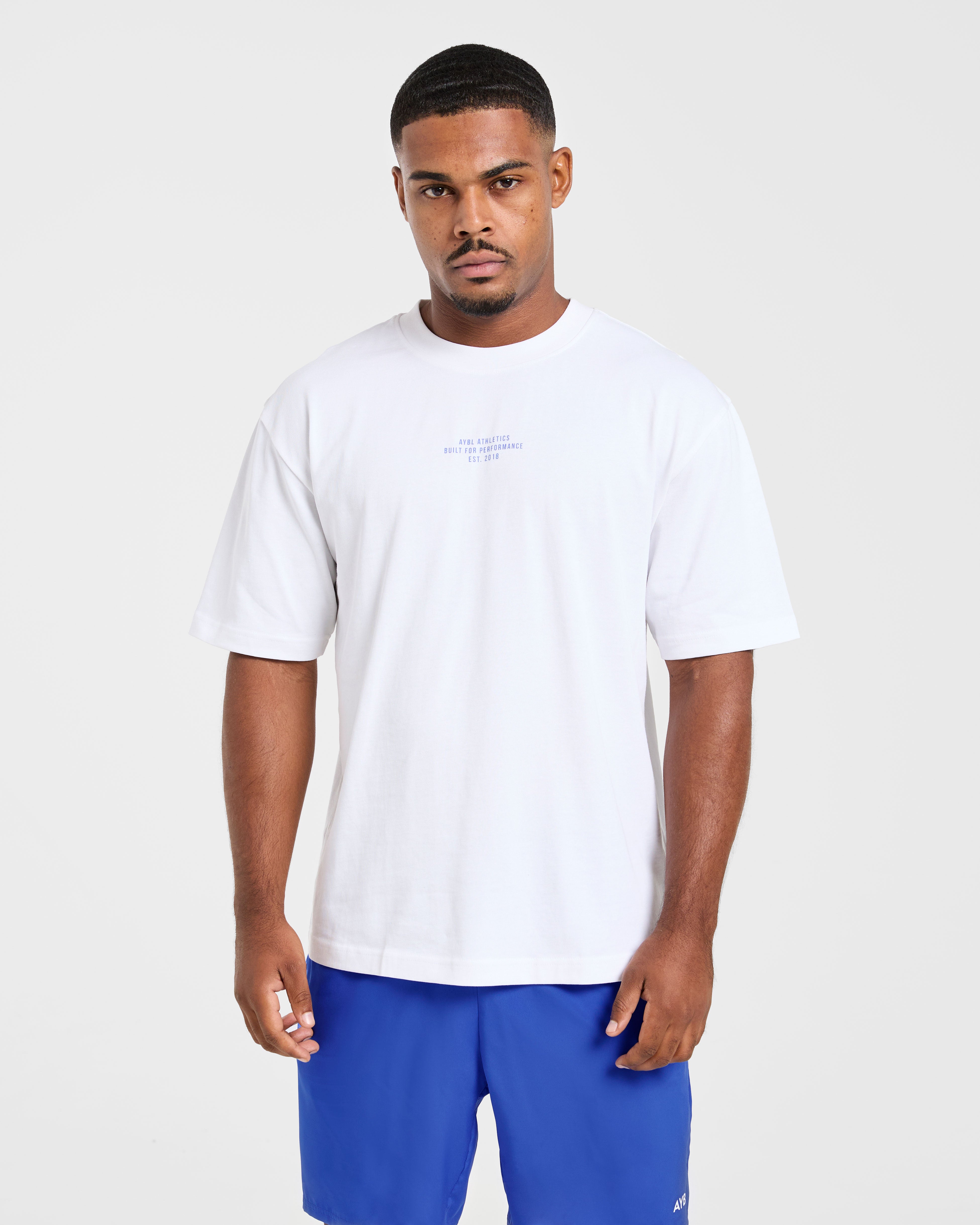 Athletics Performance T Shirt - Weiß/Blau