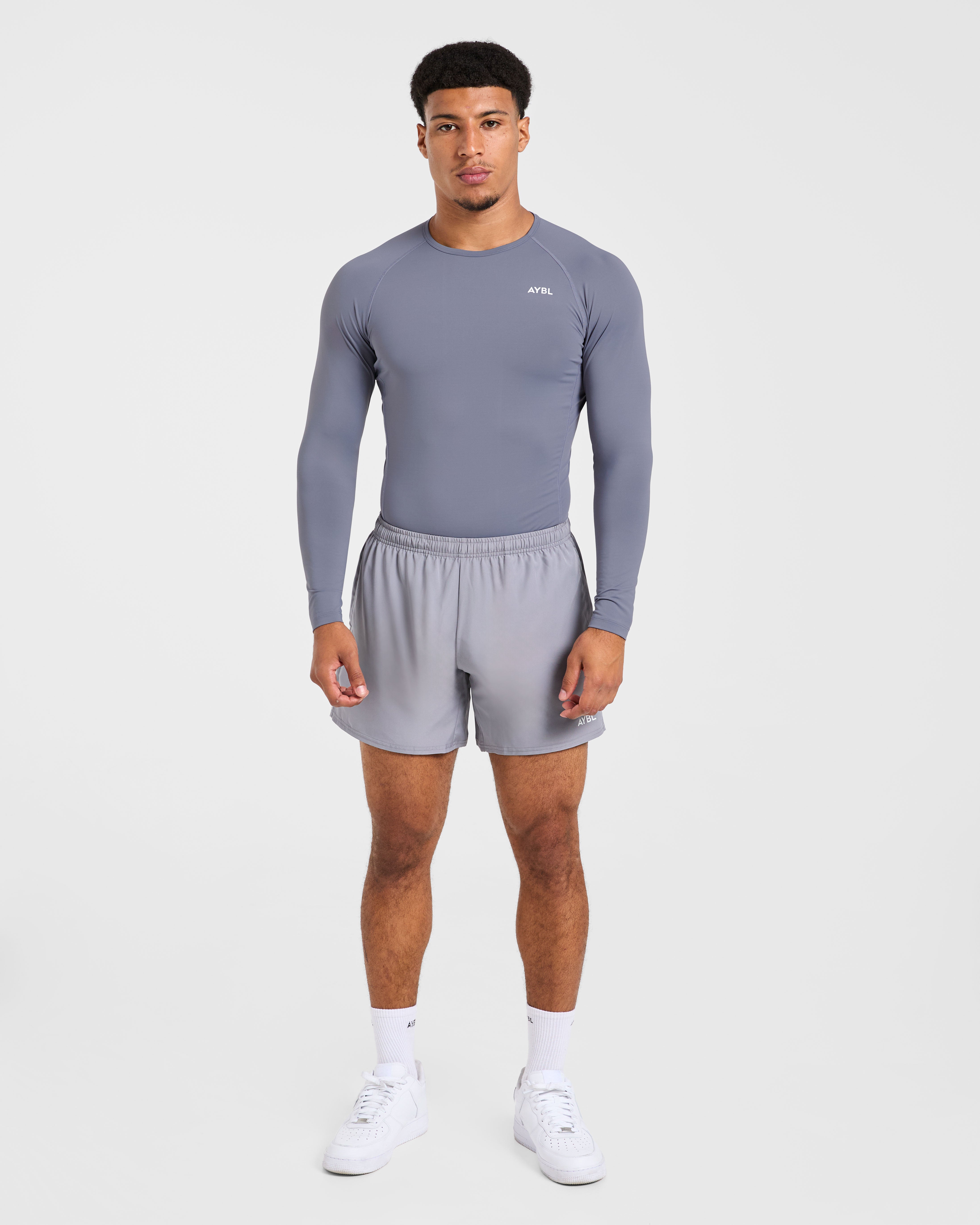 Compression Long Sleeve T Shirt - Slate Grau