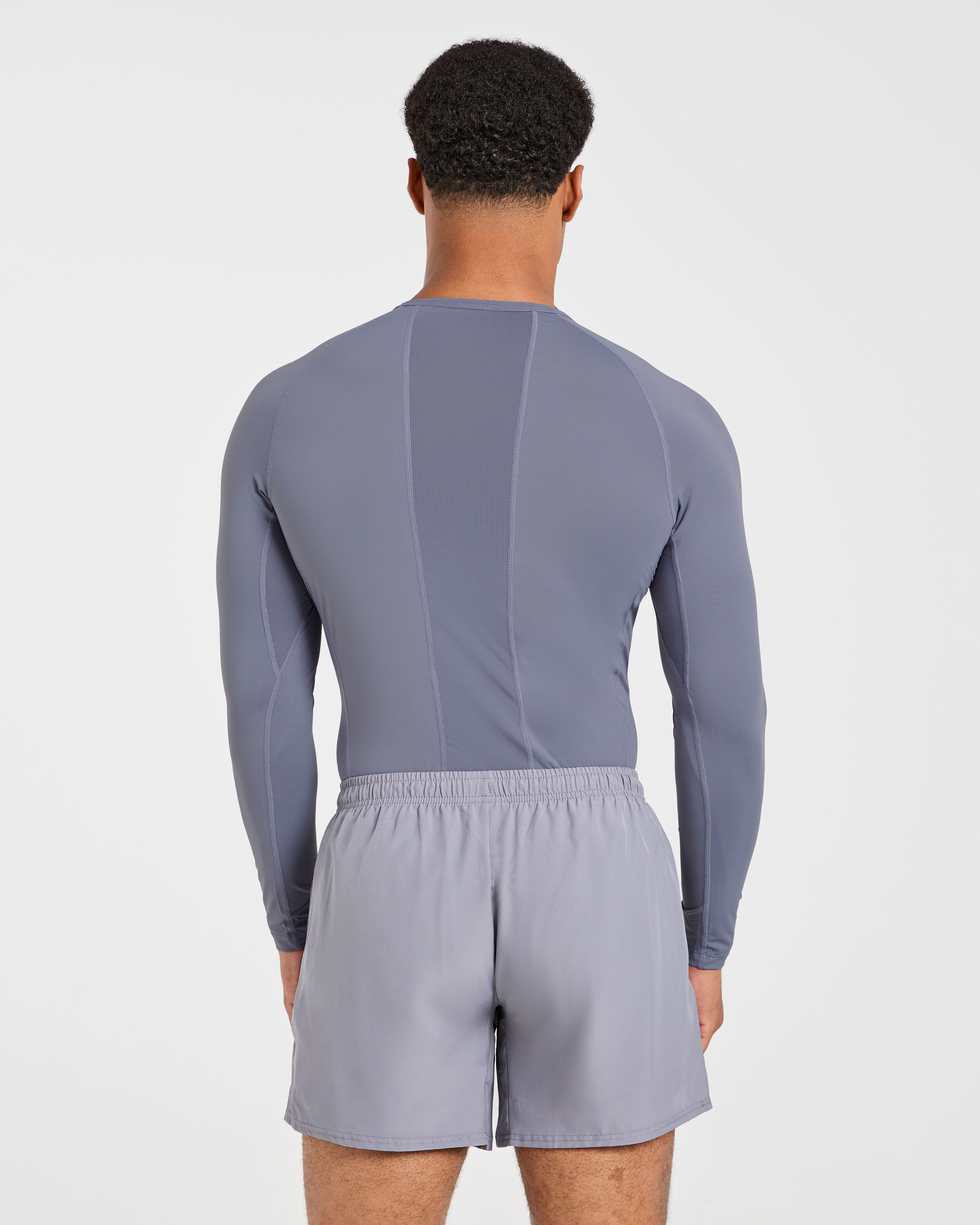 Compression Long Sleeve T Shirt - Slate Grau