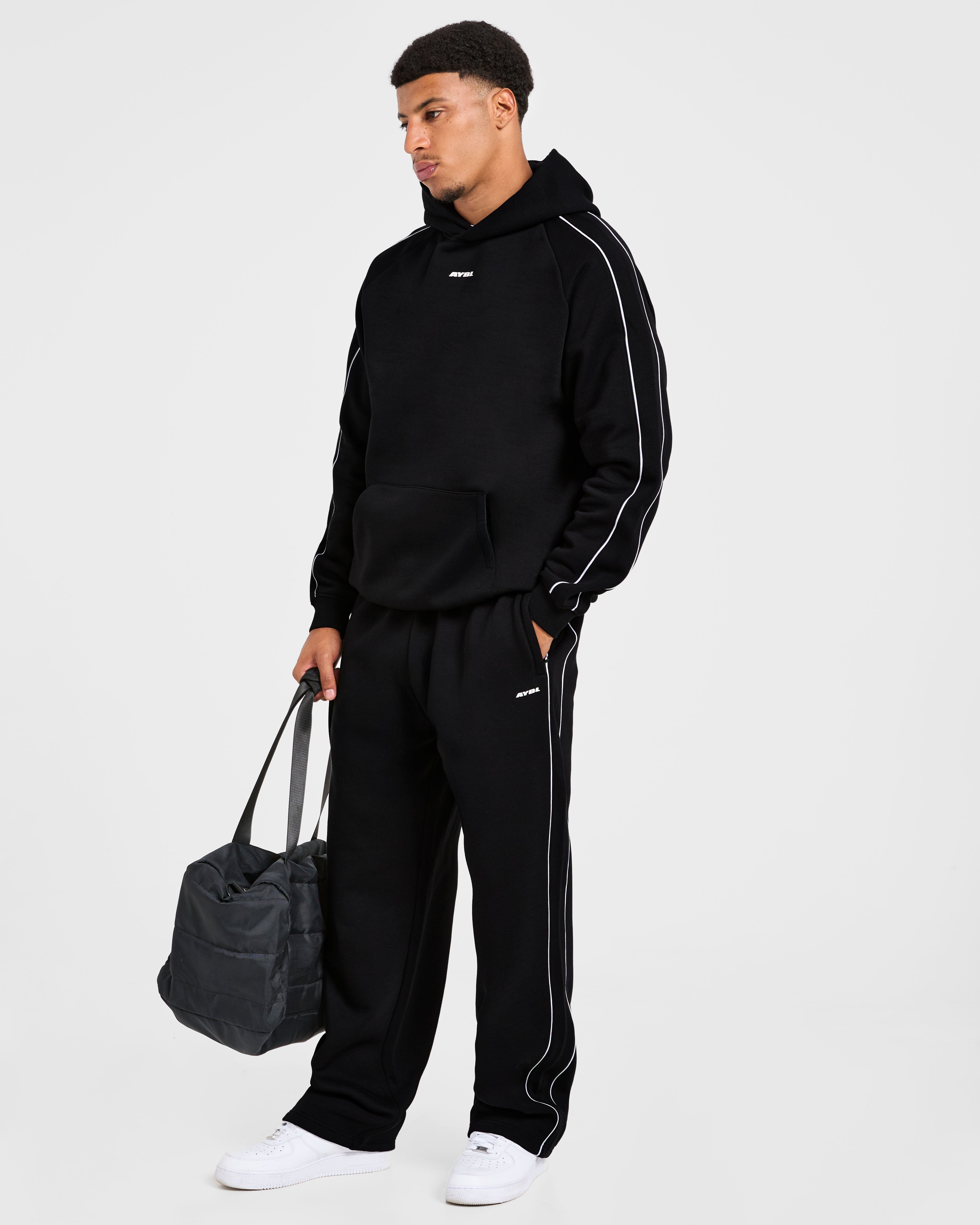 Restore Oversized Straight Leg Joggers - Schwarz