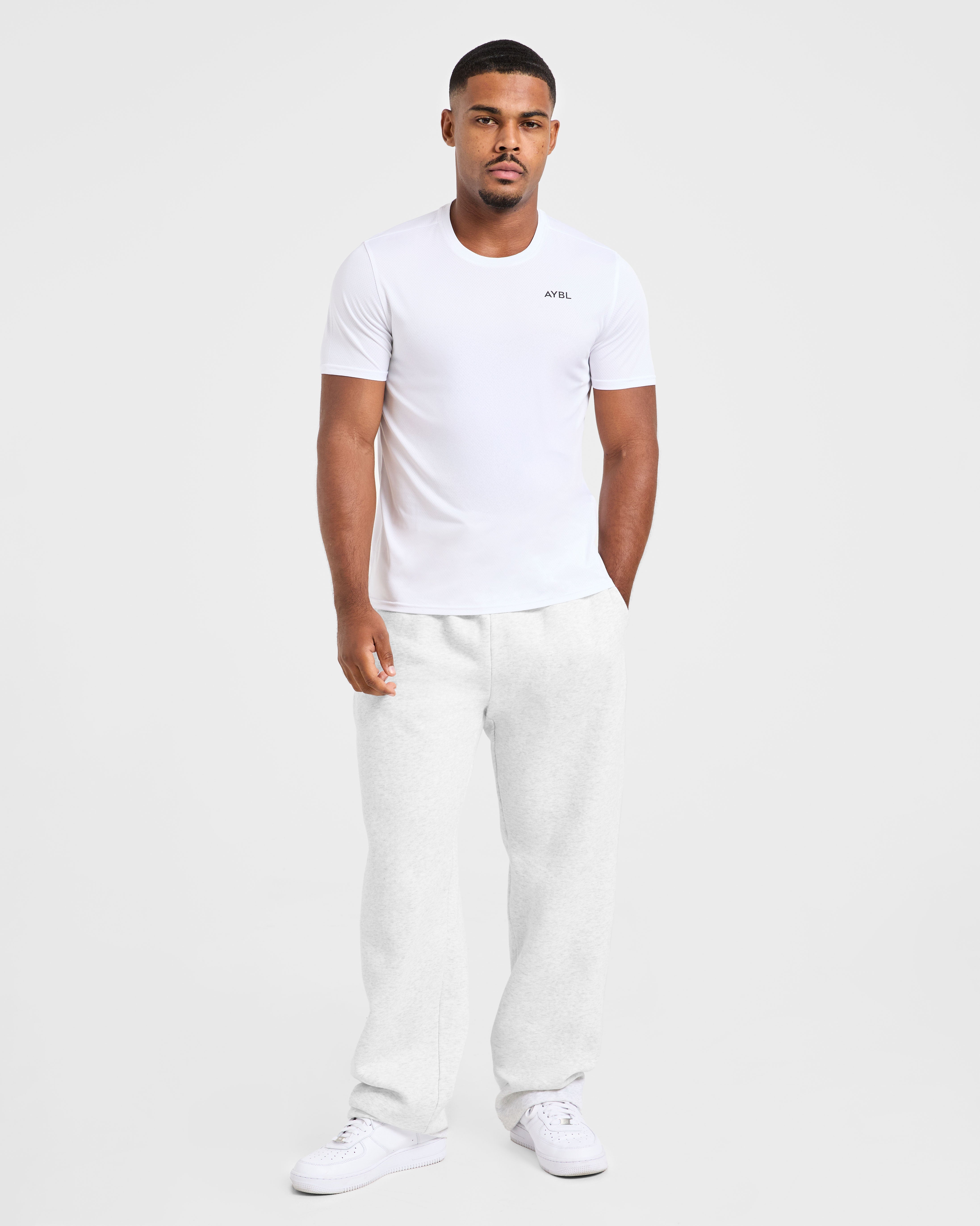 Essential Oversized Straight Leg Joggers - Grau Marl
