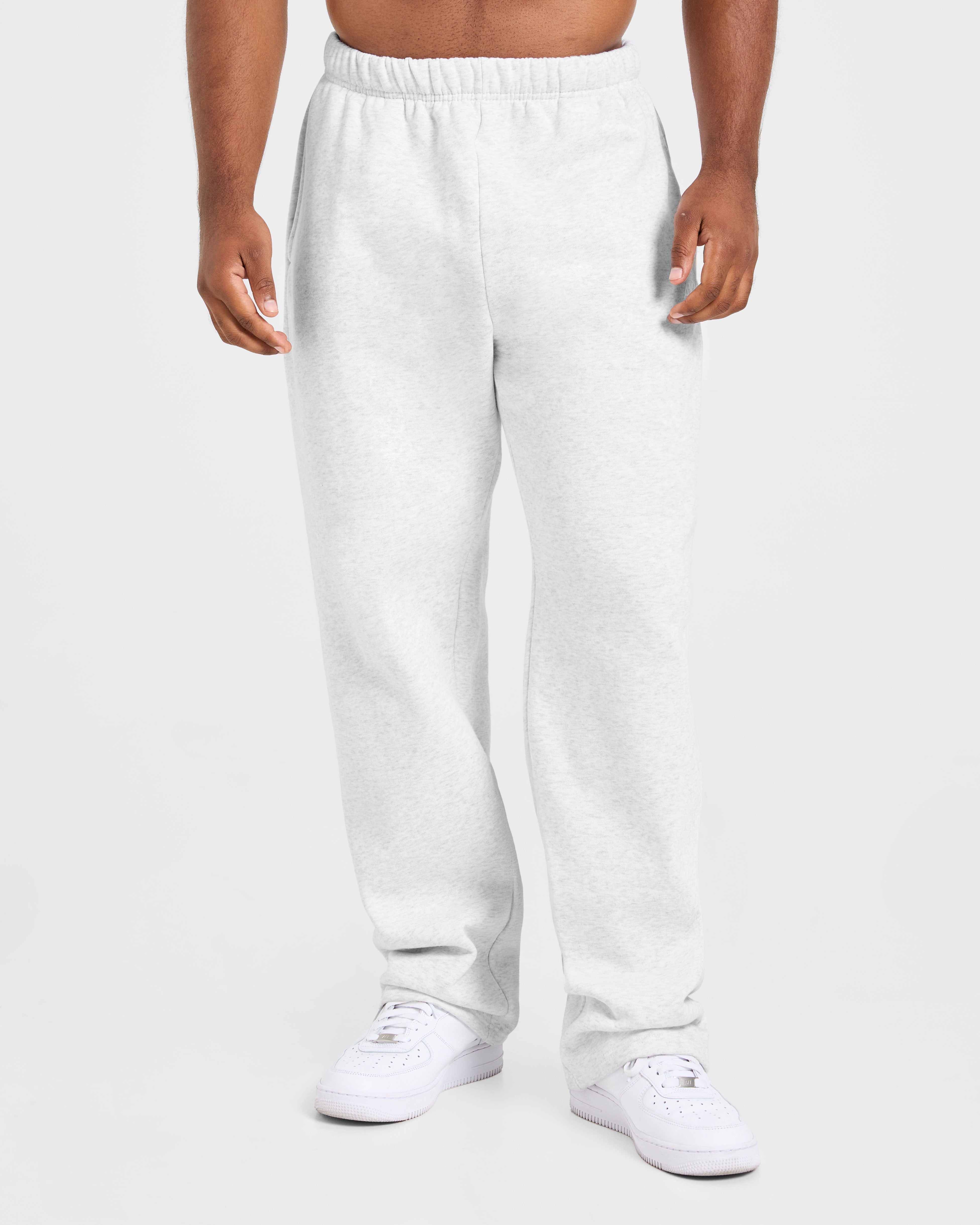 Essential Oversized Straight Leg Joggers - Grau Marl