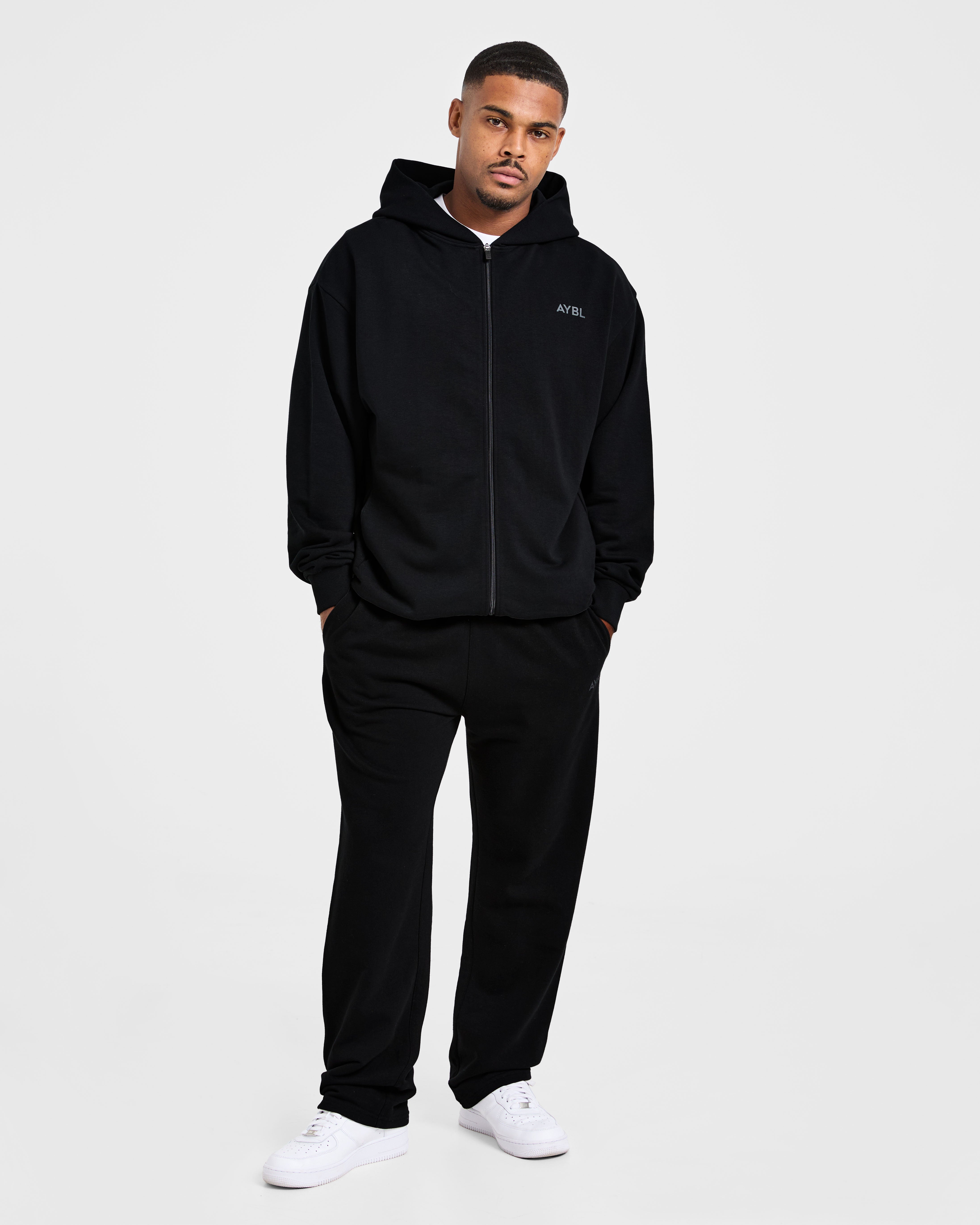 Craft Oversized Zip Up Hoodie - Schwarz