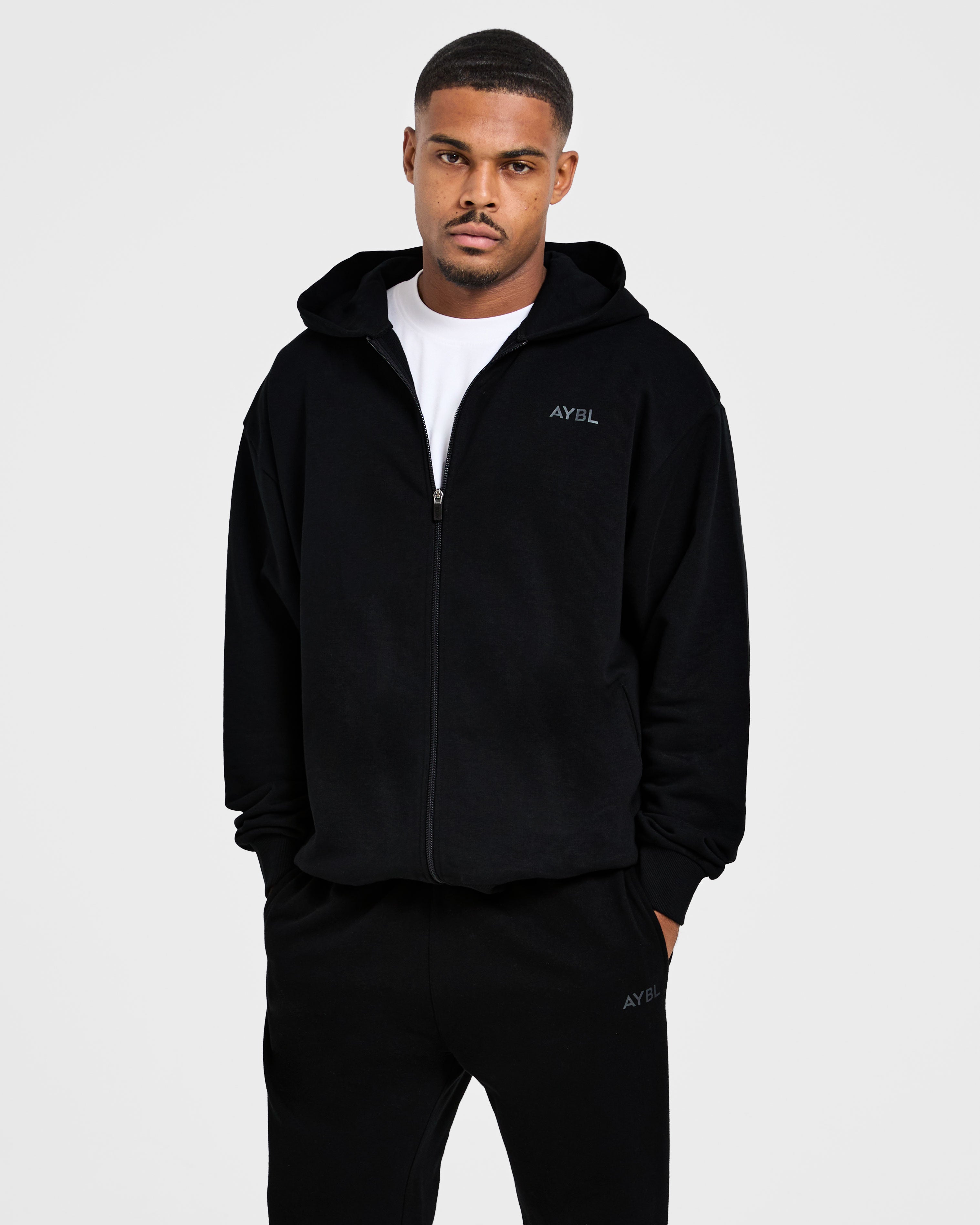 Craft Oversized Zip Up Hoodie - Schwarz