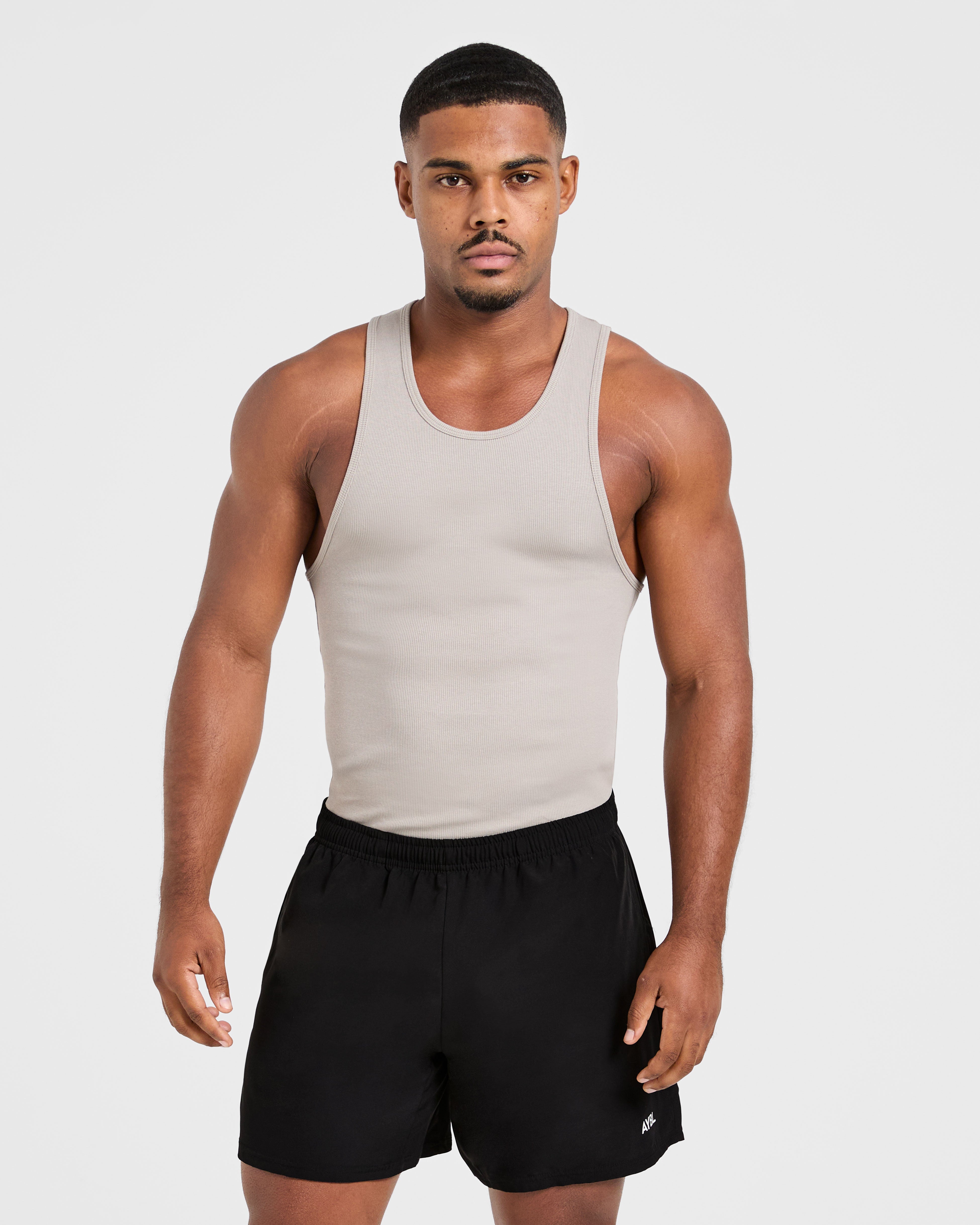 Muscle Ribbed Tank - Cloud Grau