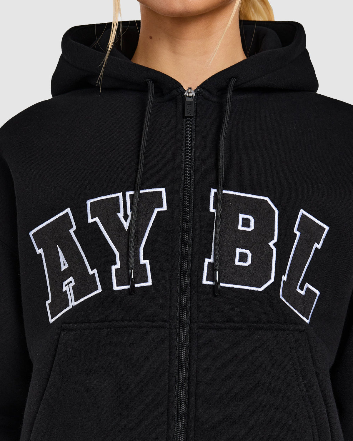 Varsity 2.0 Boxy Zip Up Hoodie - Schwarz