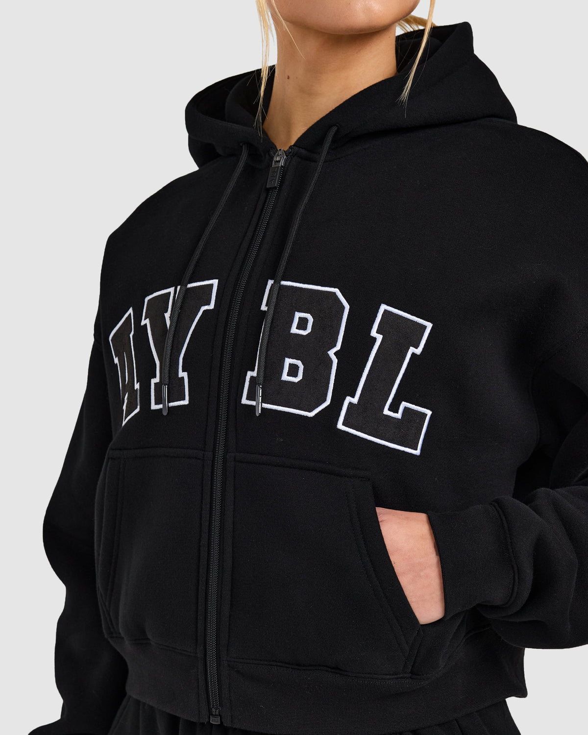 Varsity 2.0 Boxy Zip Up Hoodie - Schwarz