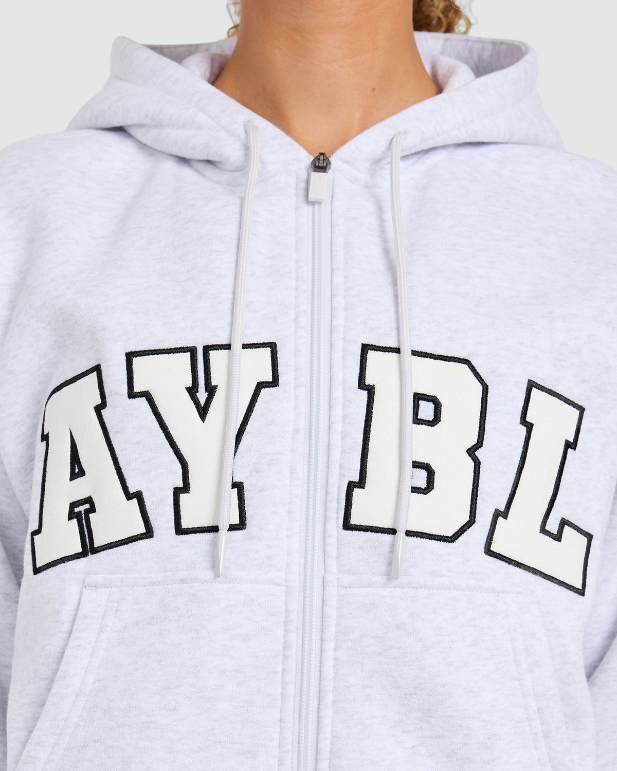Varsity 2.0 Boxy Zip Up Hoodie - Heather Grau