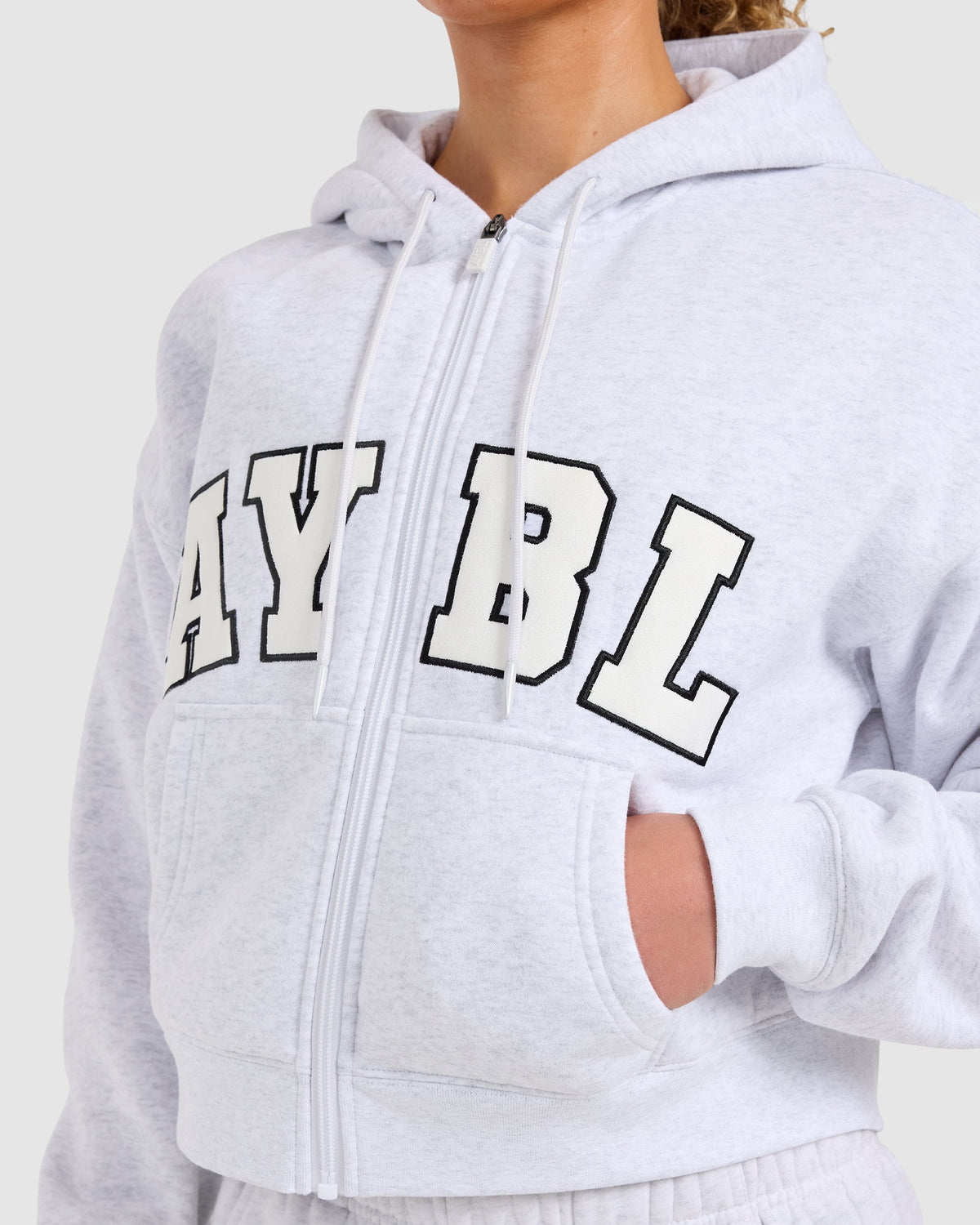 Varsity 2.0 Boxy Zip Up Hoodie - Heather Grau