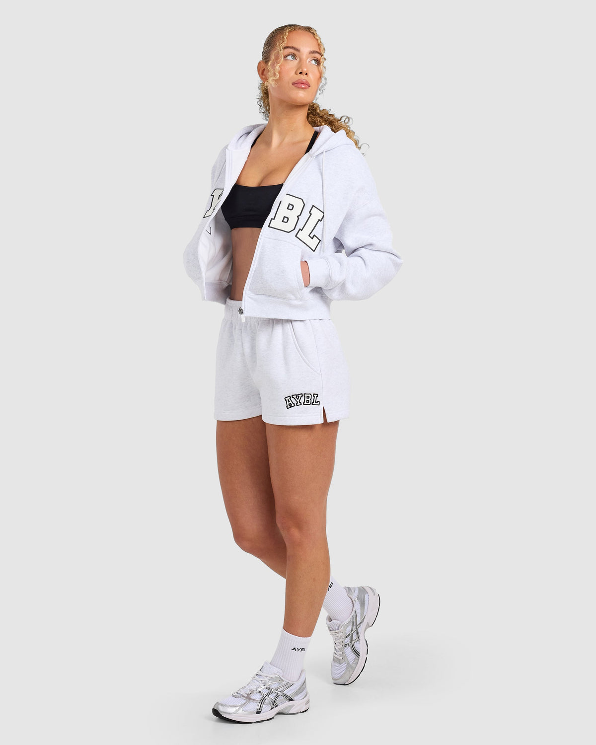 Varsity 2.0 Boxy Zip Up Hoodie - Heather Grau
