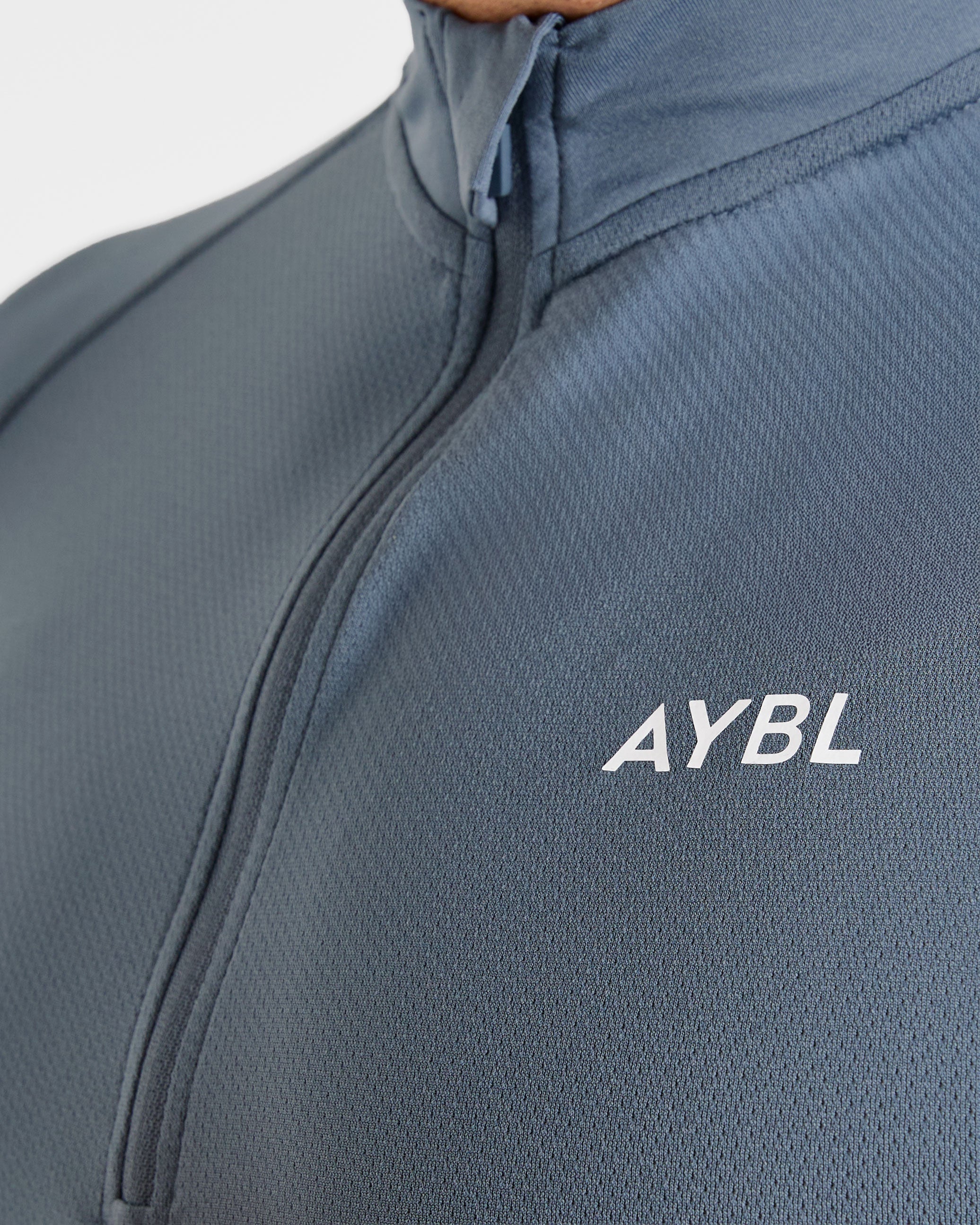 Essential Seamless 1/4 Zip Pullover  - Slate Blau