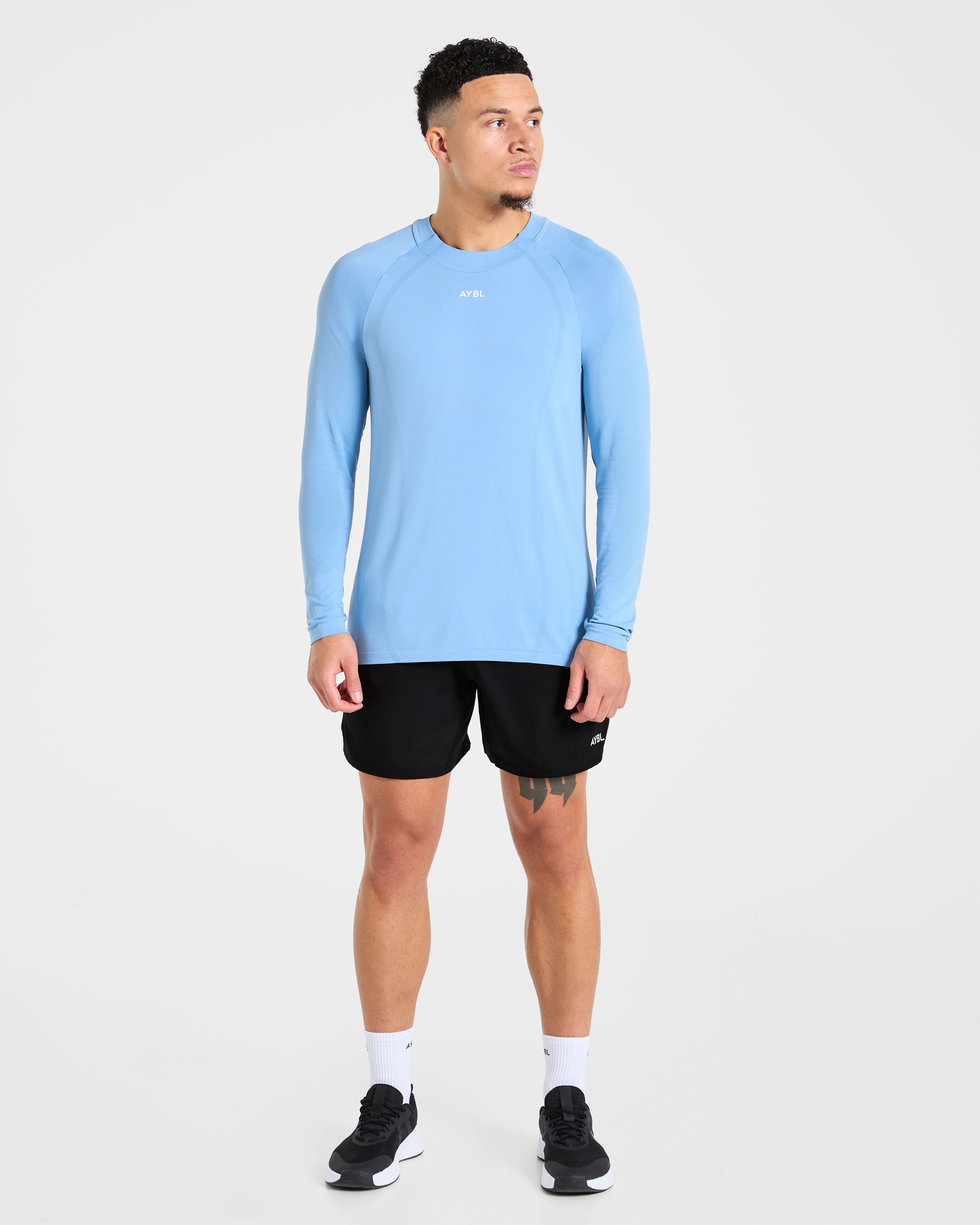 Attain Seamless Long Sleeve T Shirt - Sports Blau