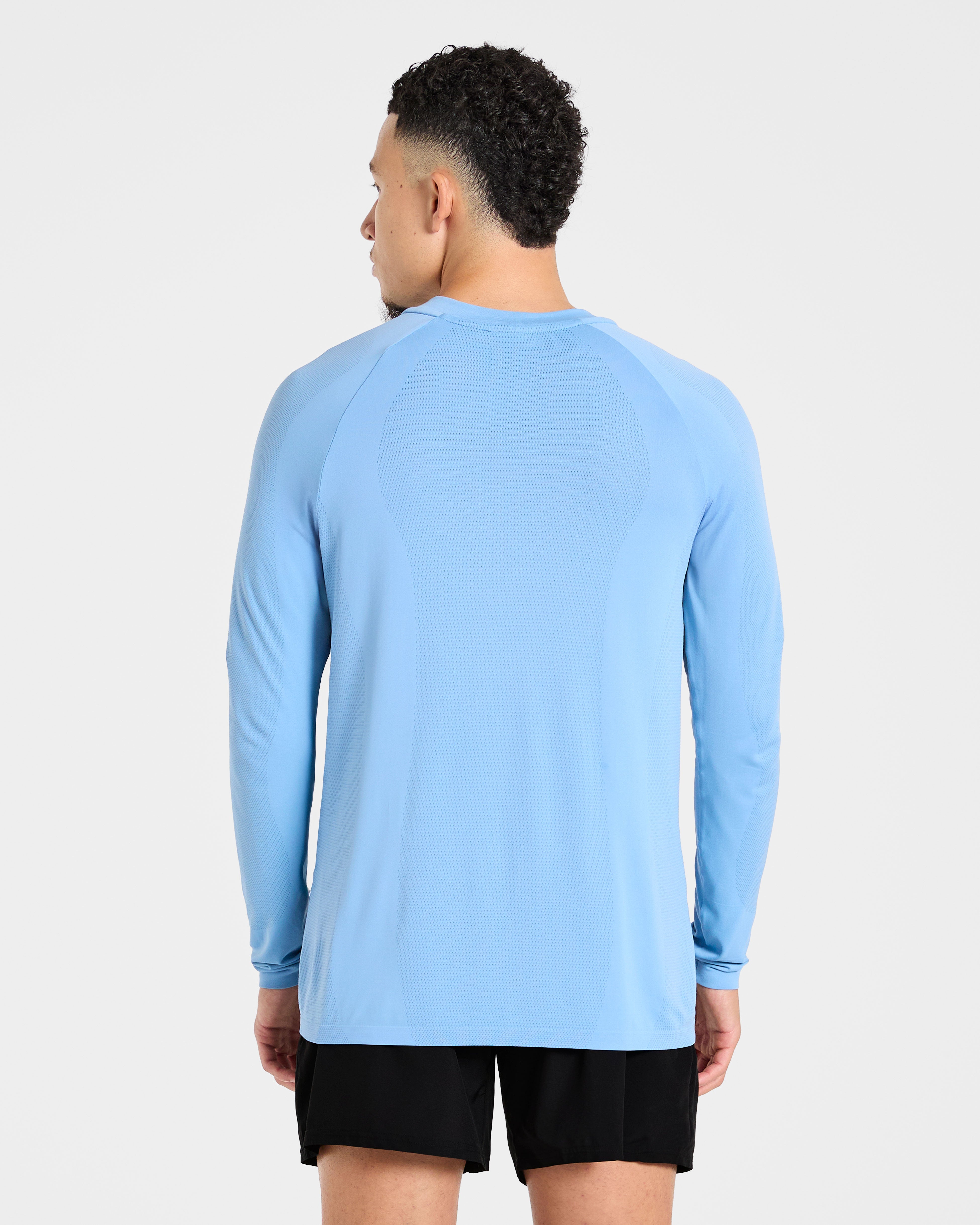 Attain Seamless Long Sleeve T Shirt - Sports Blau