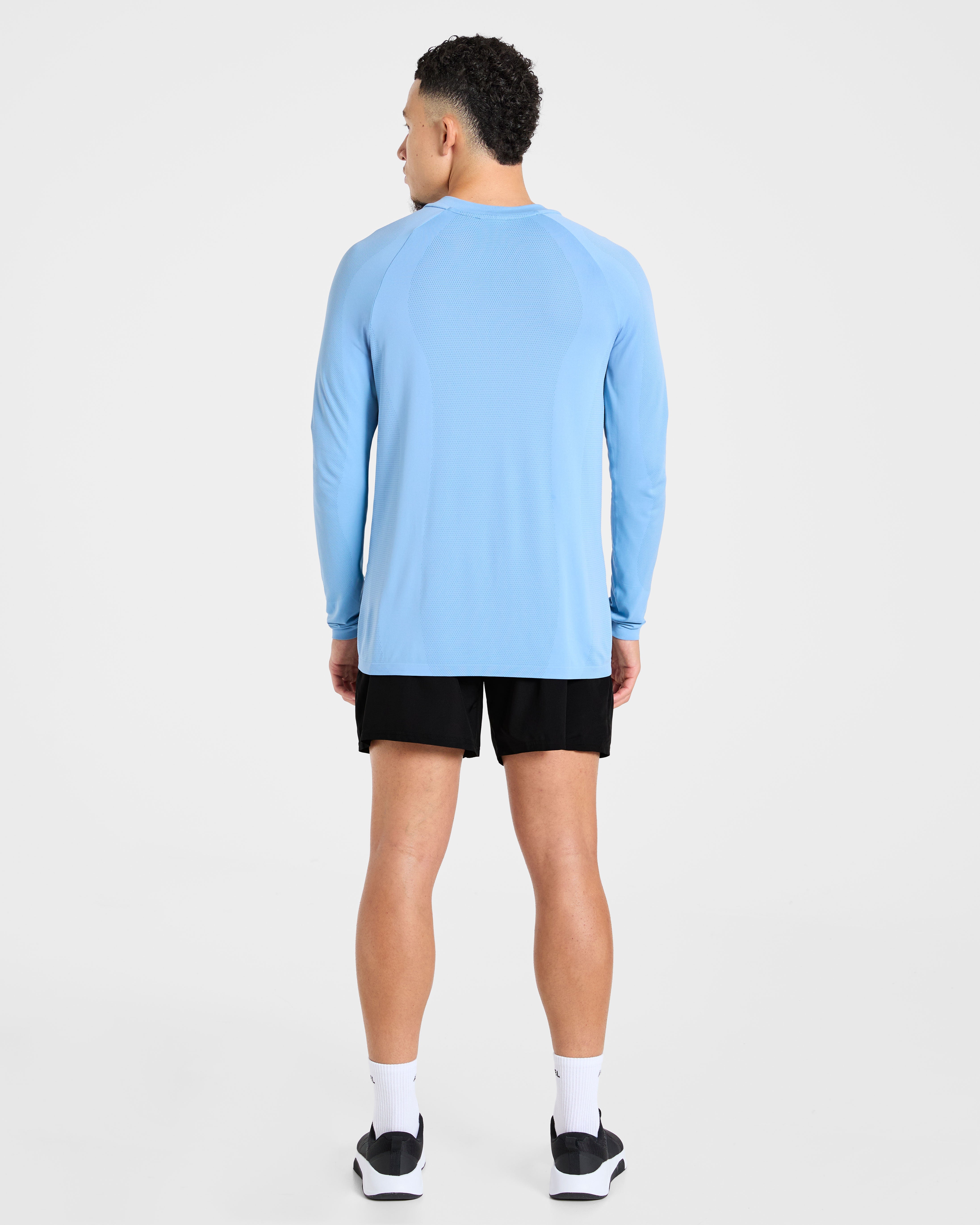Attain Seamless Long Sleeve T Shirt - Sports Blau