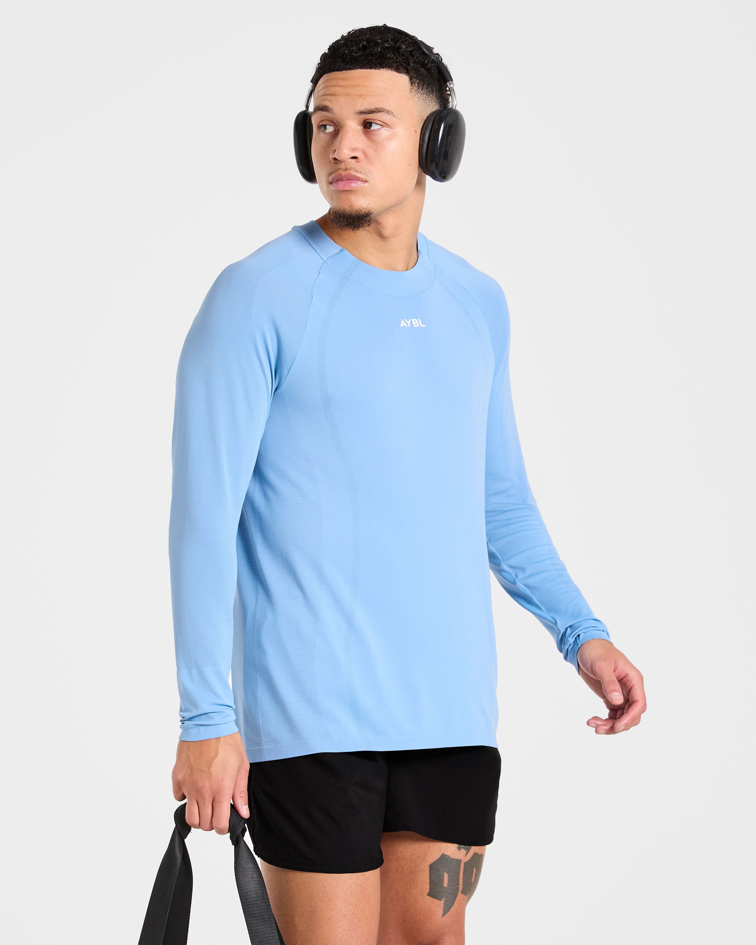 Attain Seamless Long Sleeve T Shirt - Sports Blau