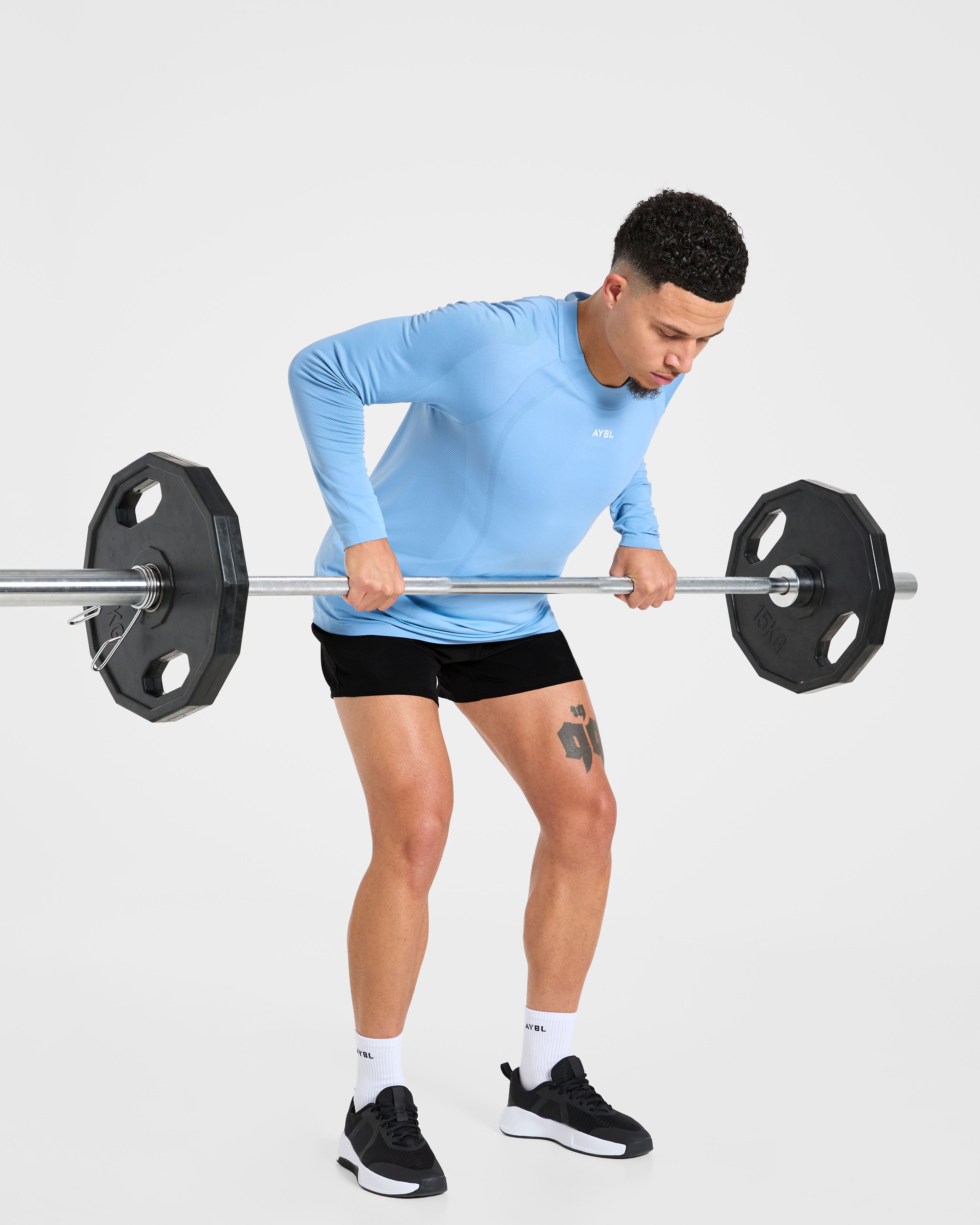 Attain Seamless Long Sleeve T Shirt - Sports Blau