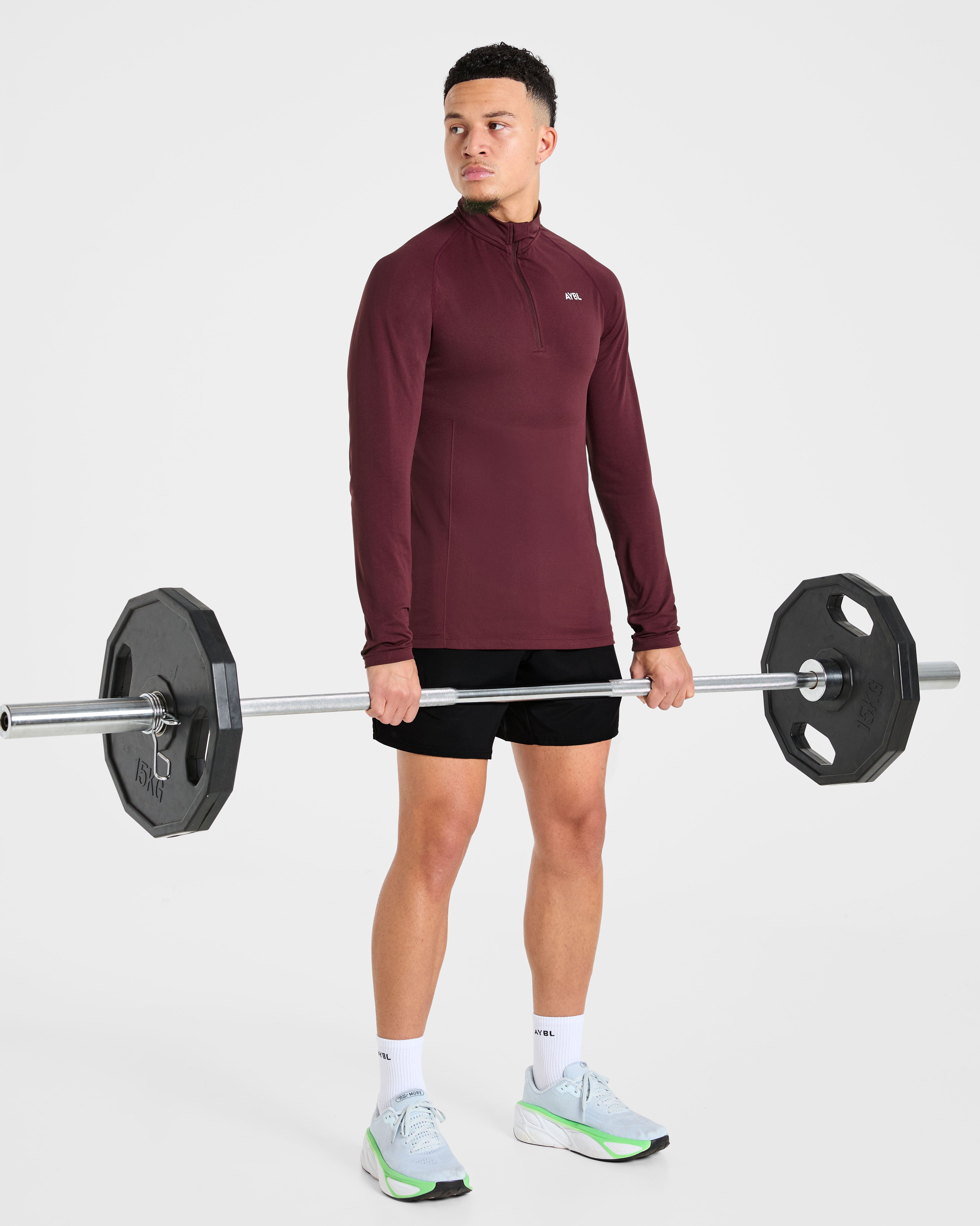 Essential Seamless 1/4 Zip Pullover  - Dusty Plum