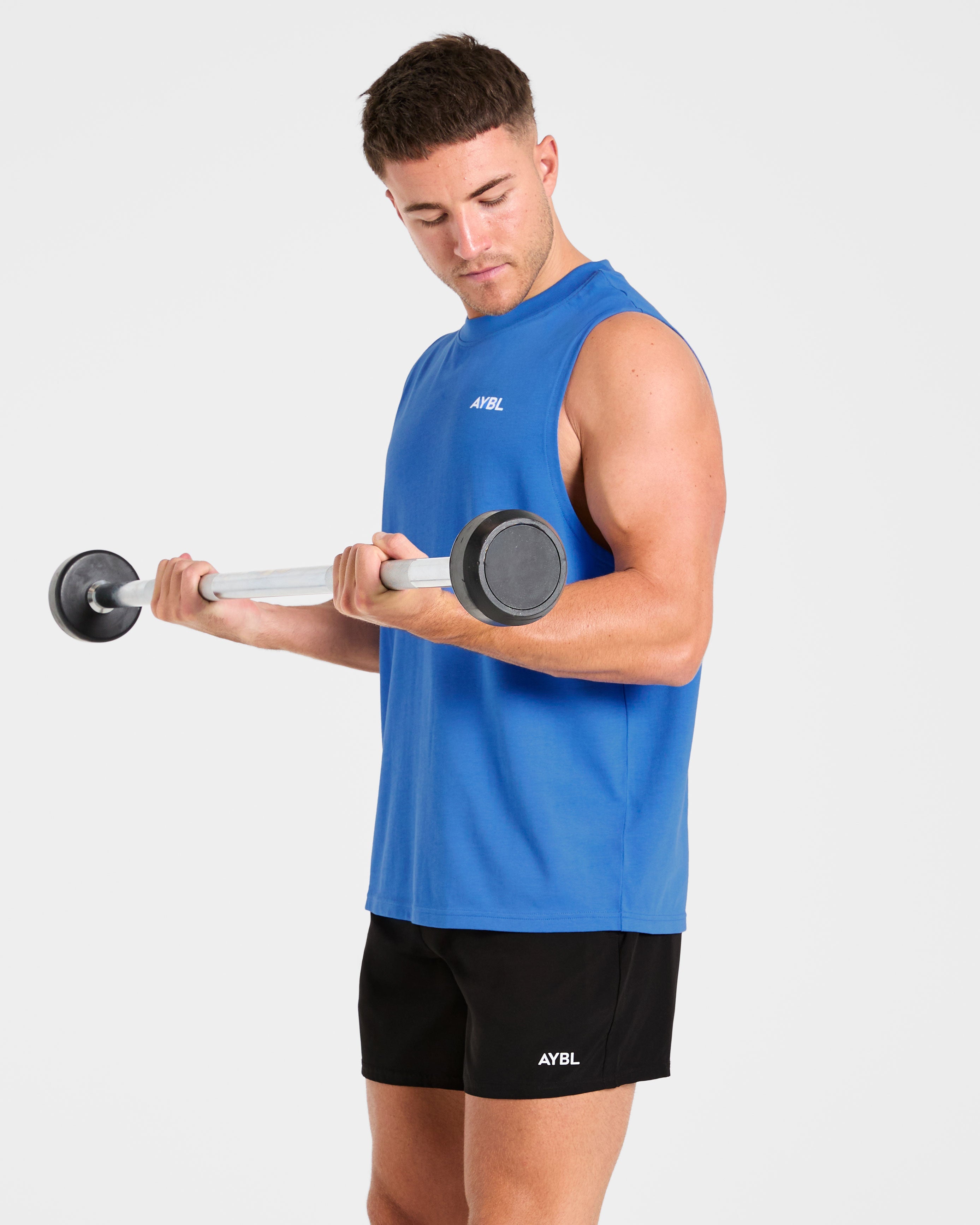 Essential Oversized Graphic Tank - Cobalt