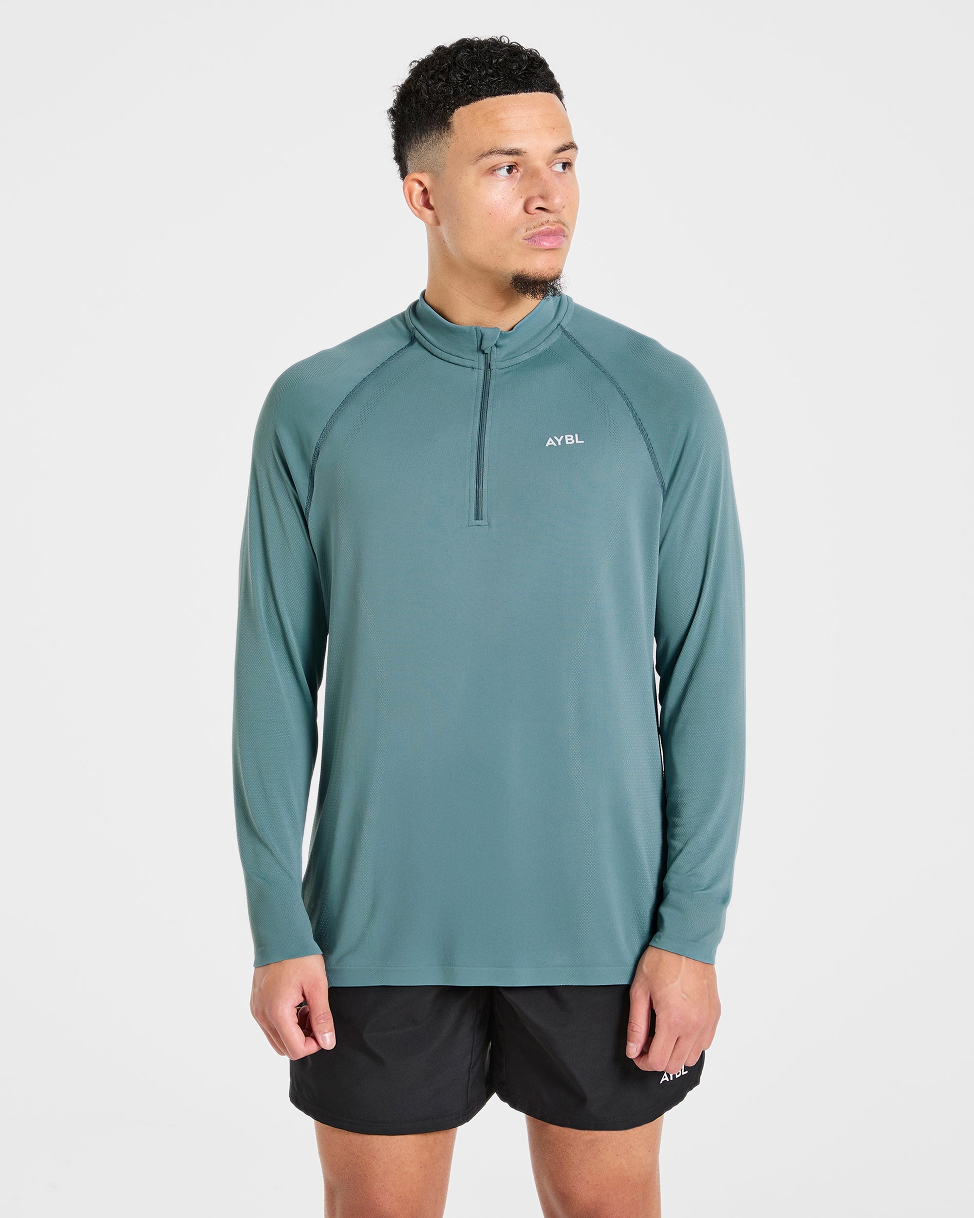 Attain Seamless 1/2 Zip Pullover - Titan Blau
