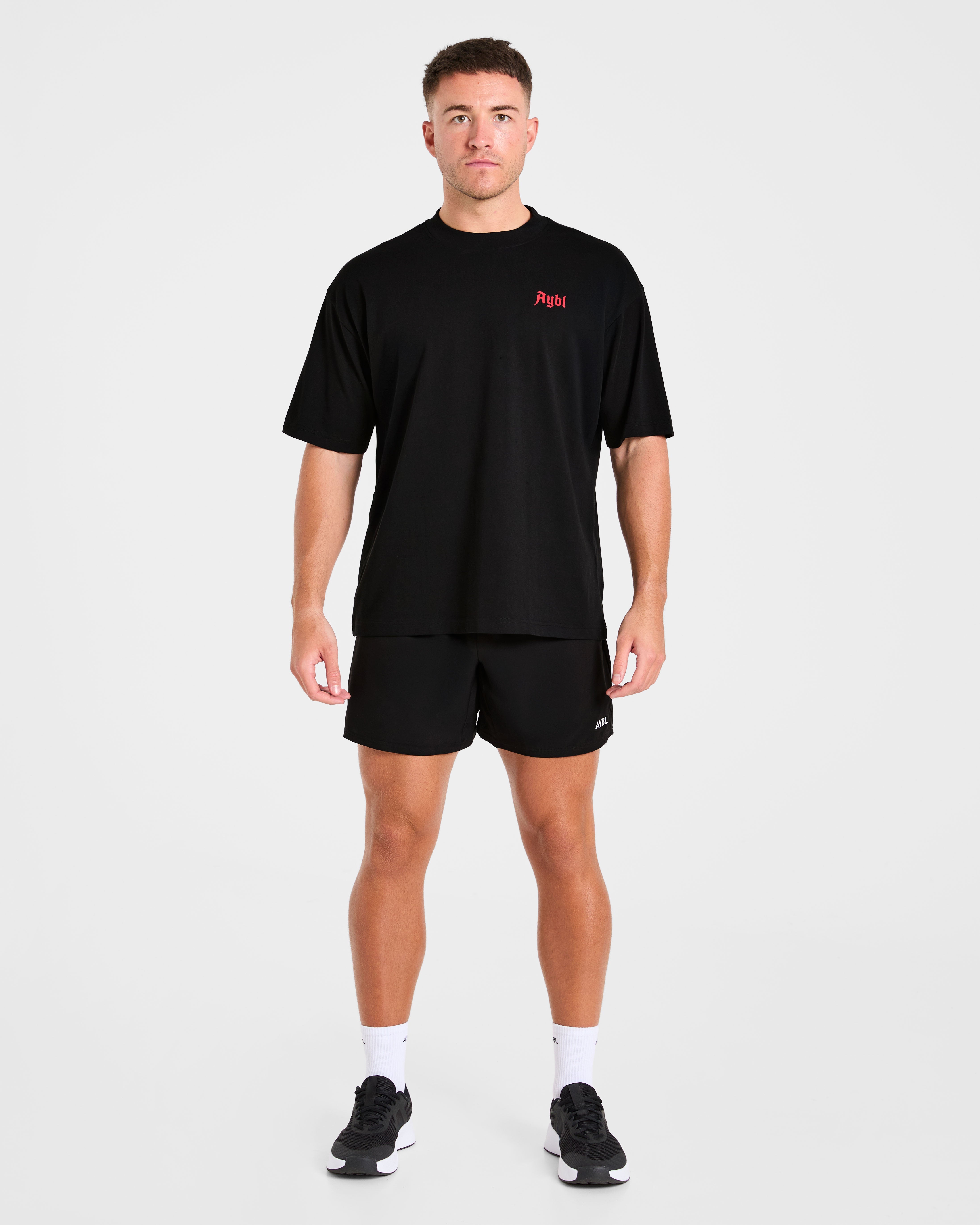 Built for Lifters Oversized T Shirt - Schwarz/Rot