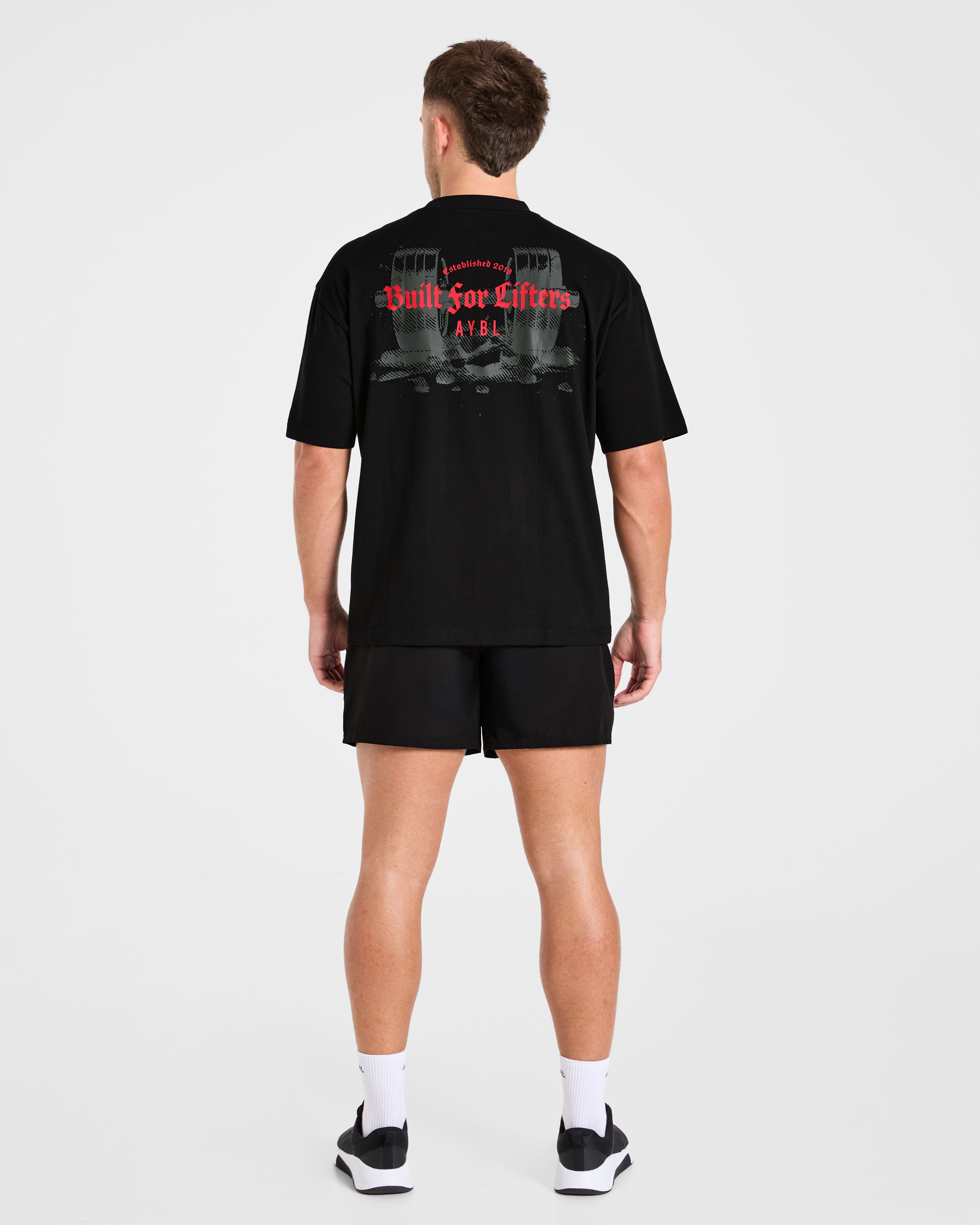 Built for Lifters Oversized T Shirt - Schwarz/Rot