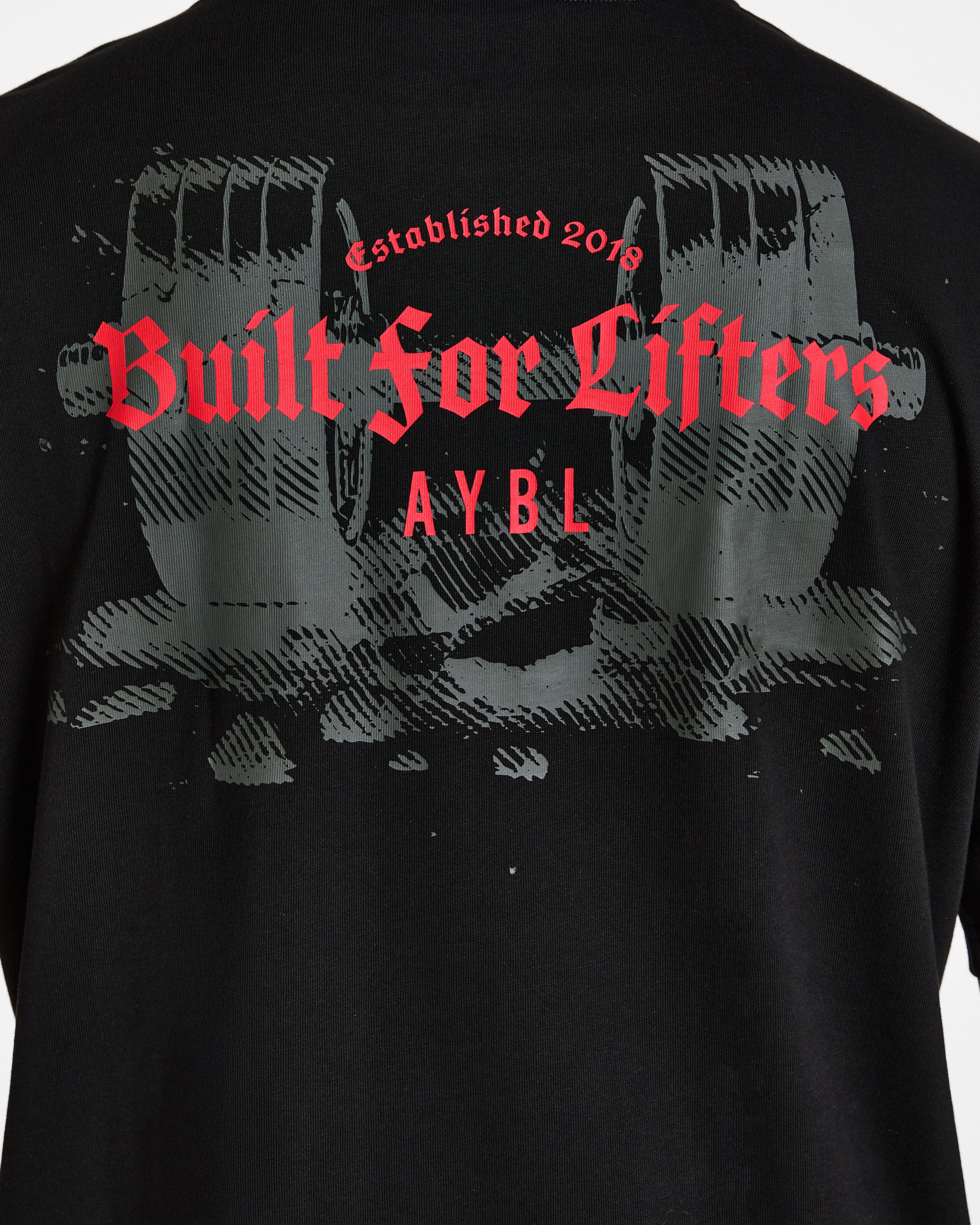 Built for Lifters Oversized T Shirt - Schwarz/Rot