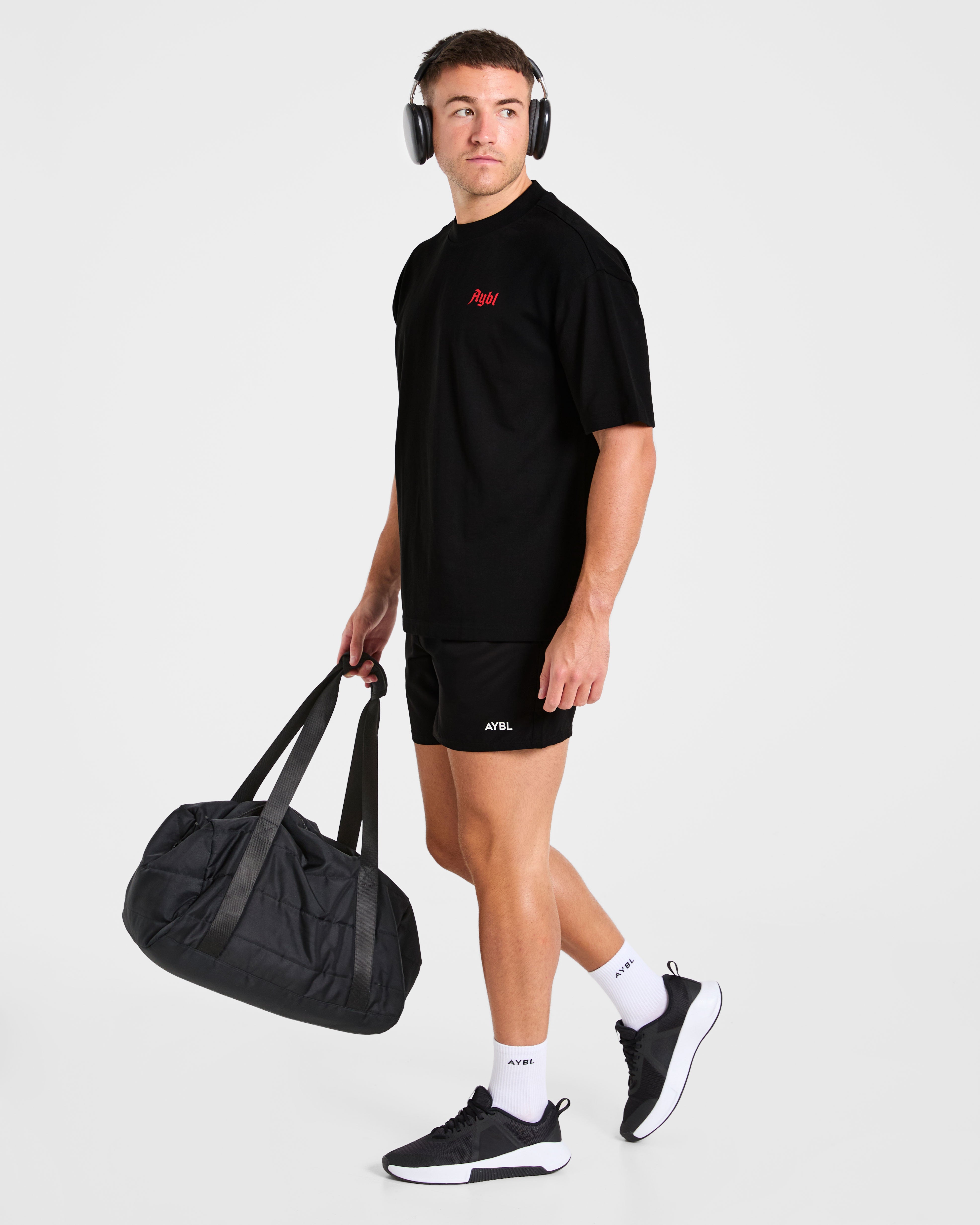 Built for Lifters Oversized T Shirt - Schwarz/Rot