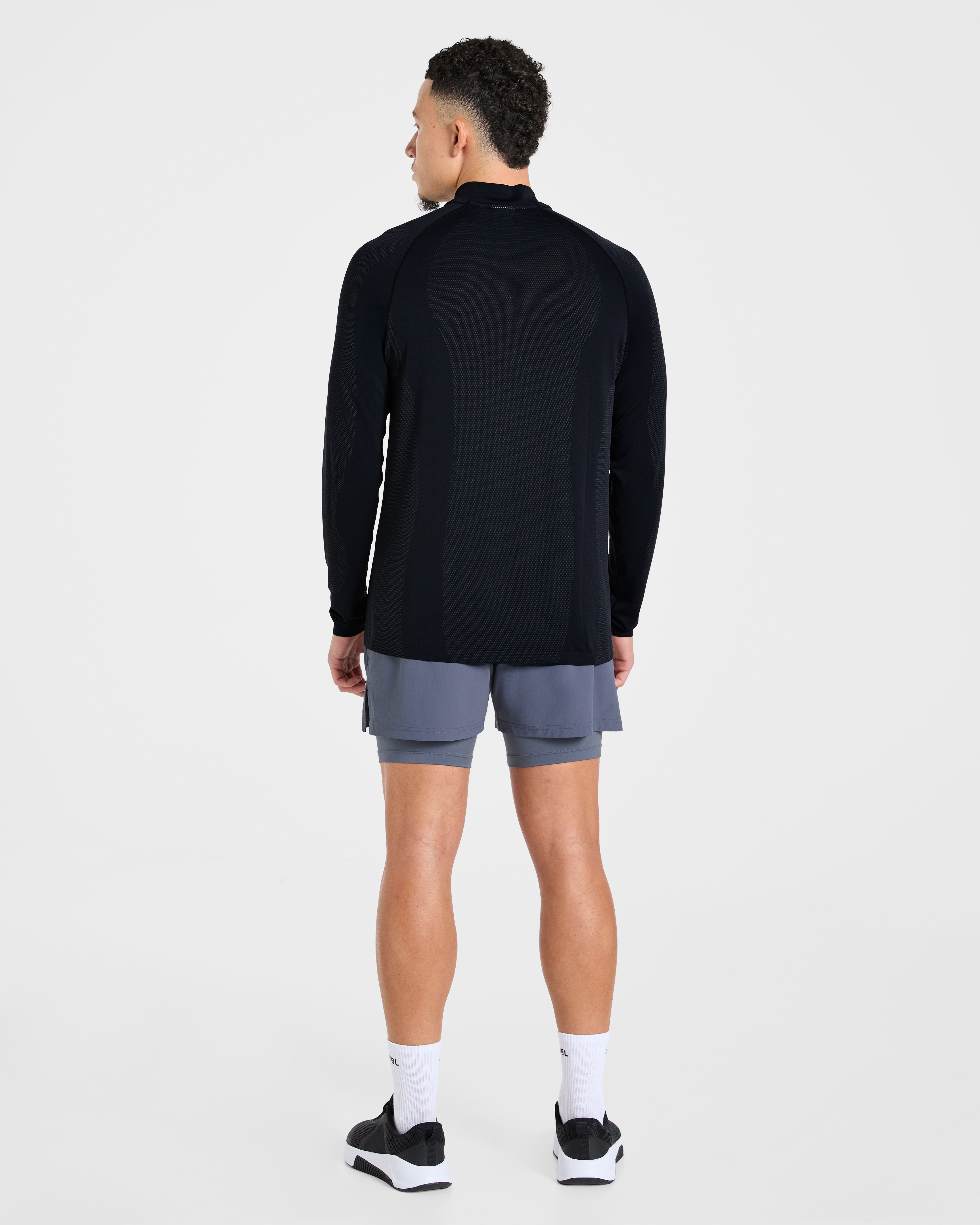 Attain Seamless 1/2 Zip Pullover - Schwarz