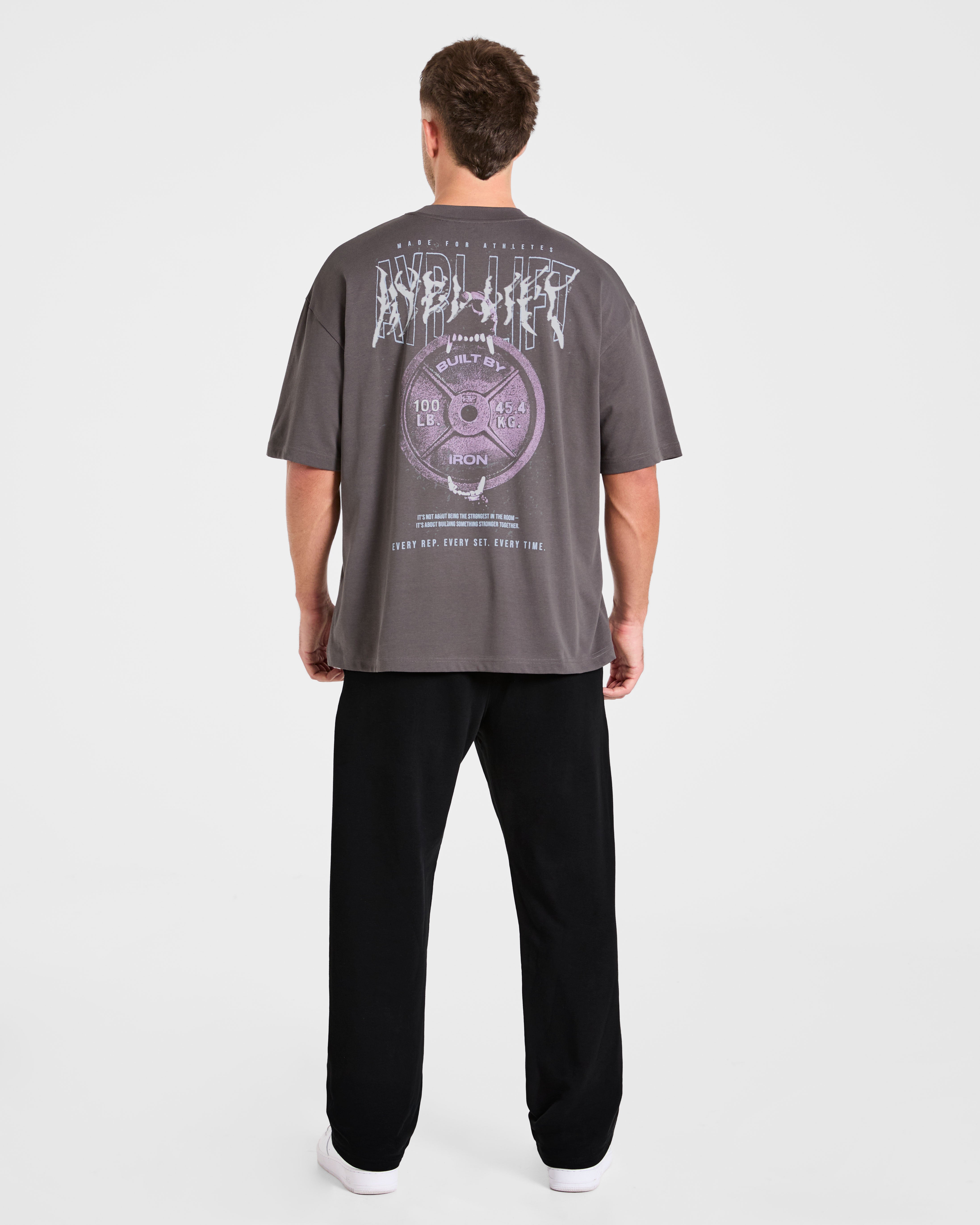 Doberman Strength Oversized T Shirt - Storm Grau
