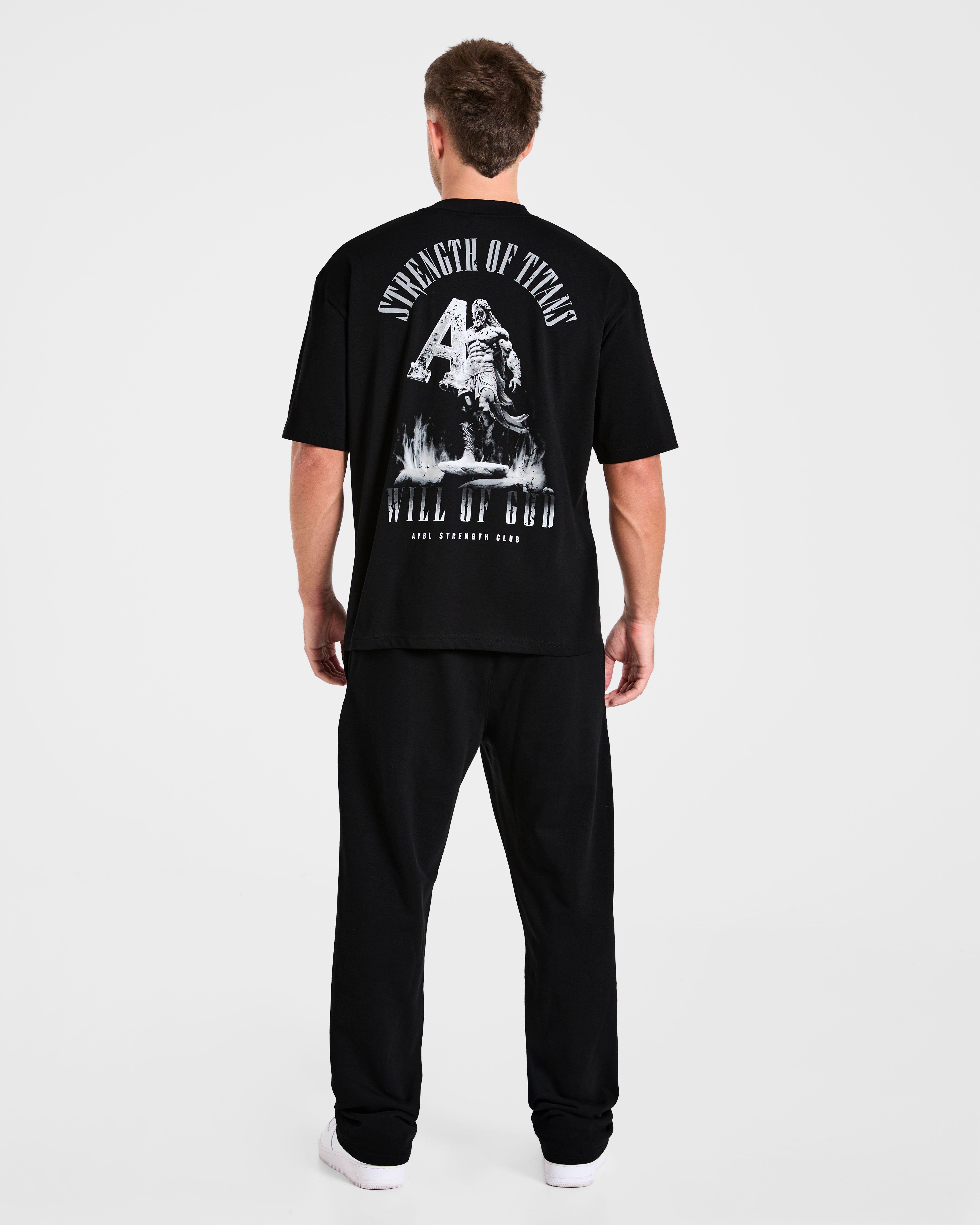 Strength Of Titans Oversized T Shirt - Schwarz
