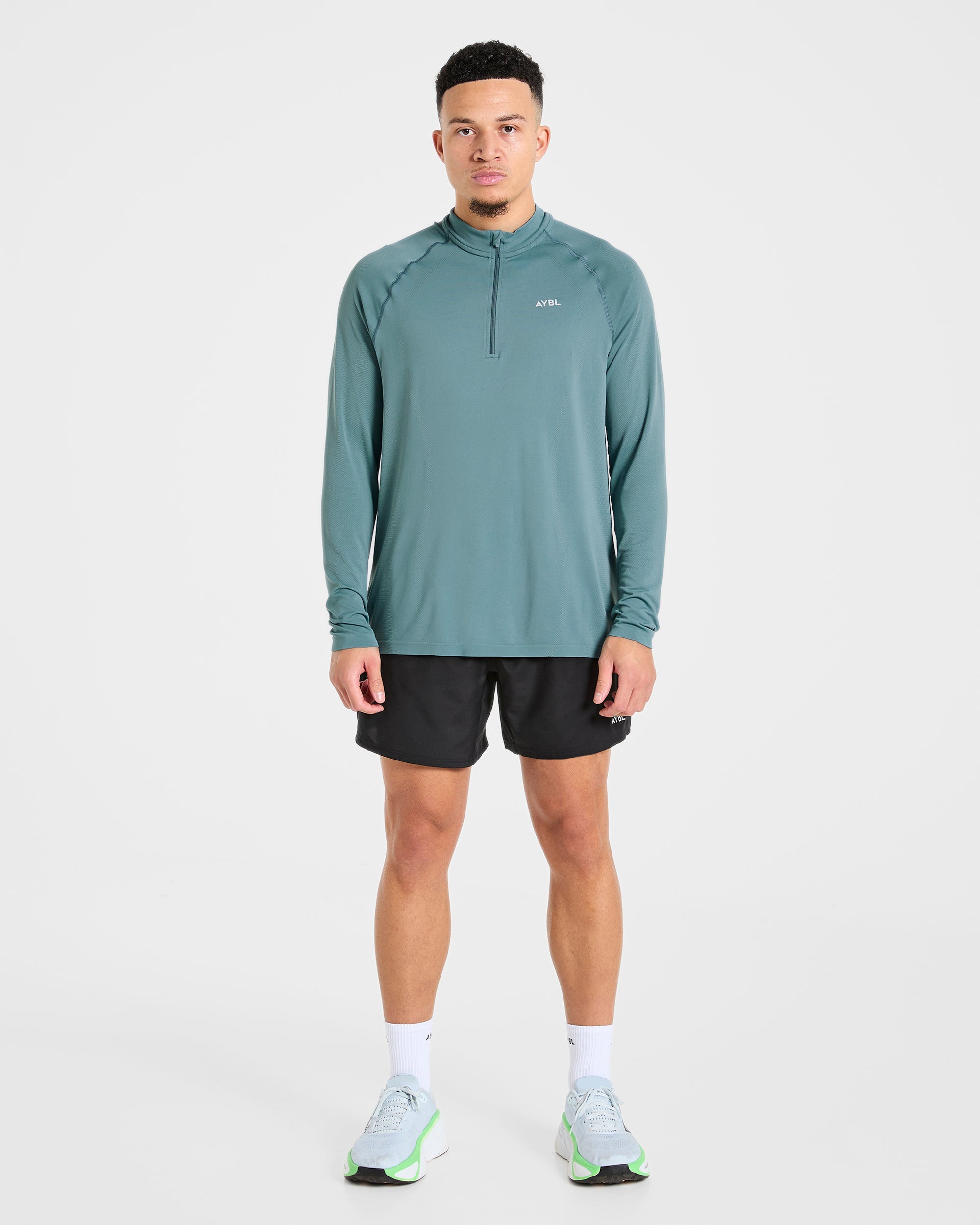 Attain Seamless 1/2 Zip Pullover - Titan Blau