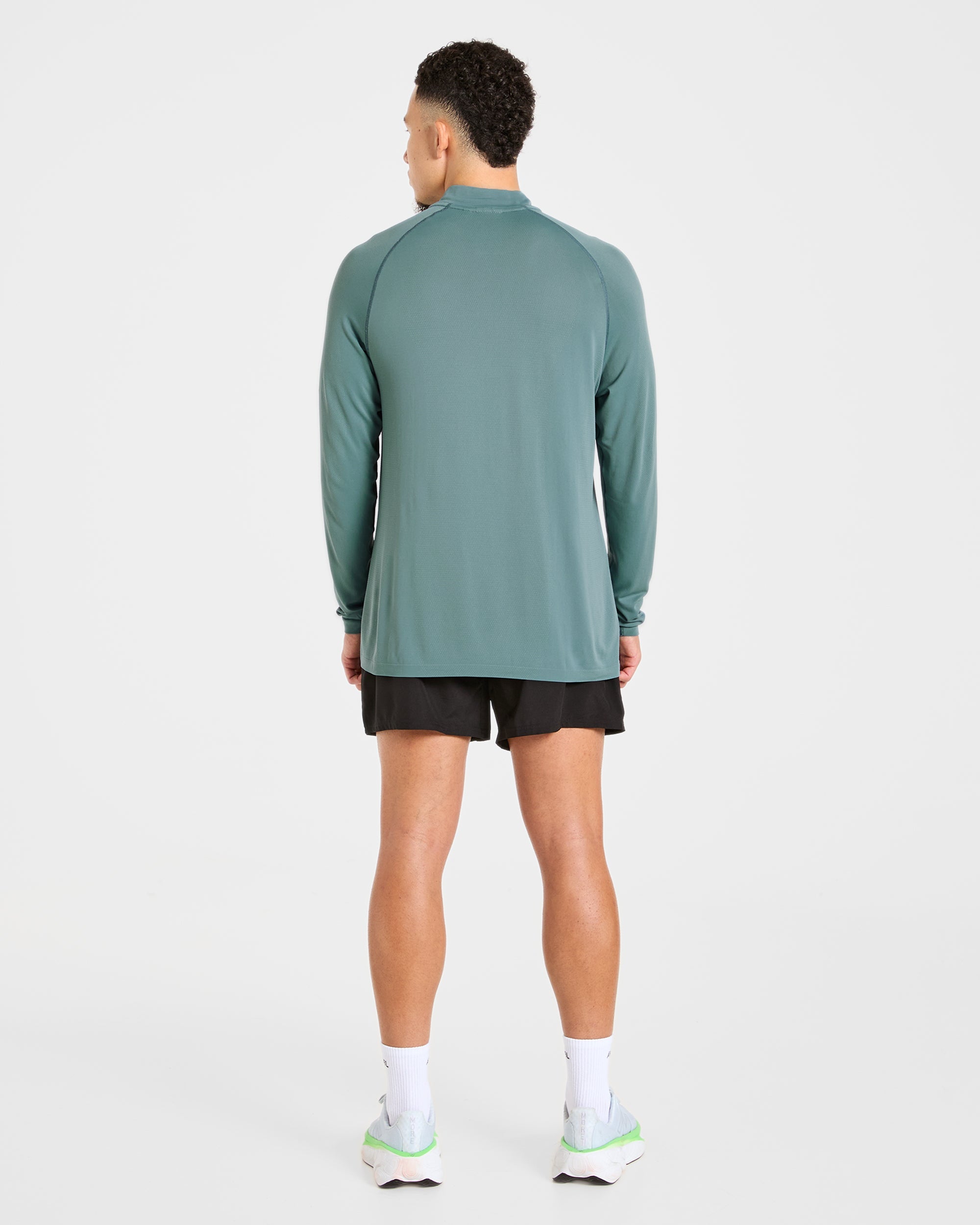 Attain Seamless 1/2 Zip Pullover - Titan Blau