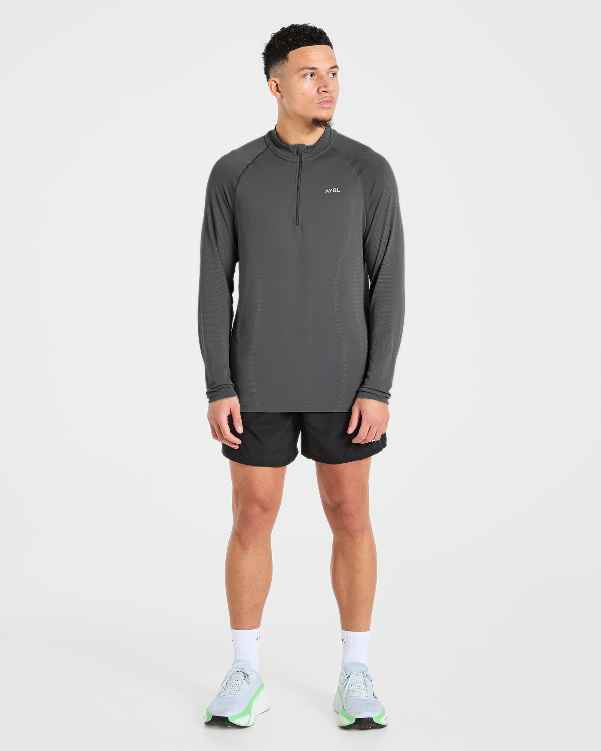 Attain Seamless 1/2 Zip Pullover - Storm Grau