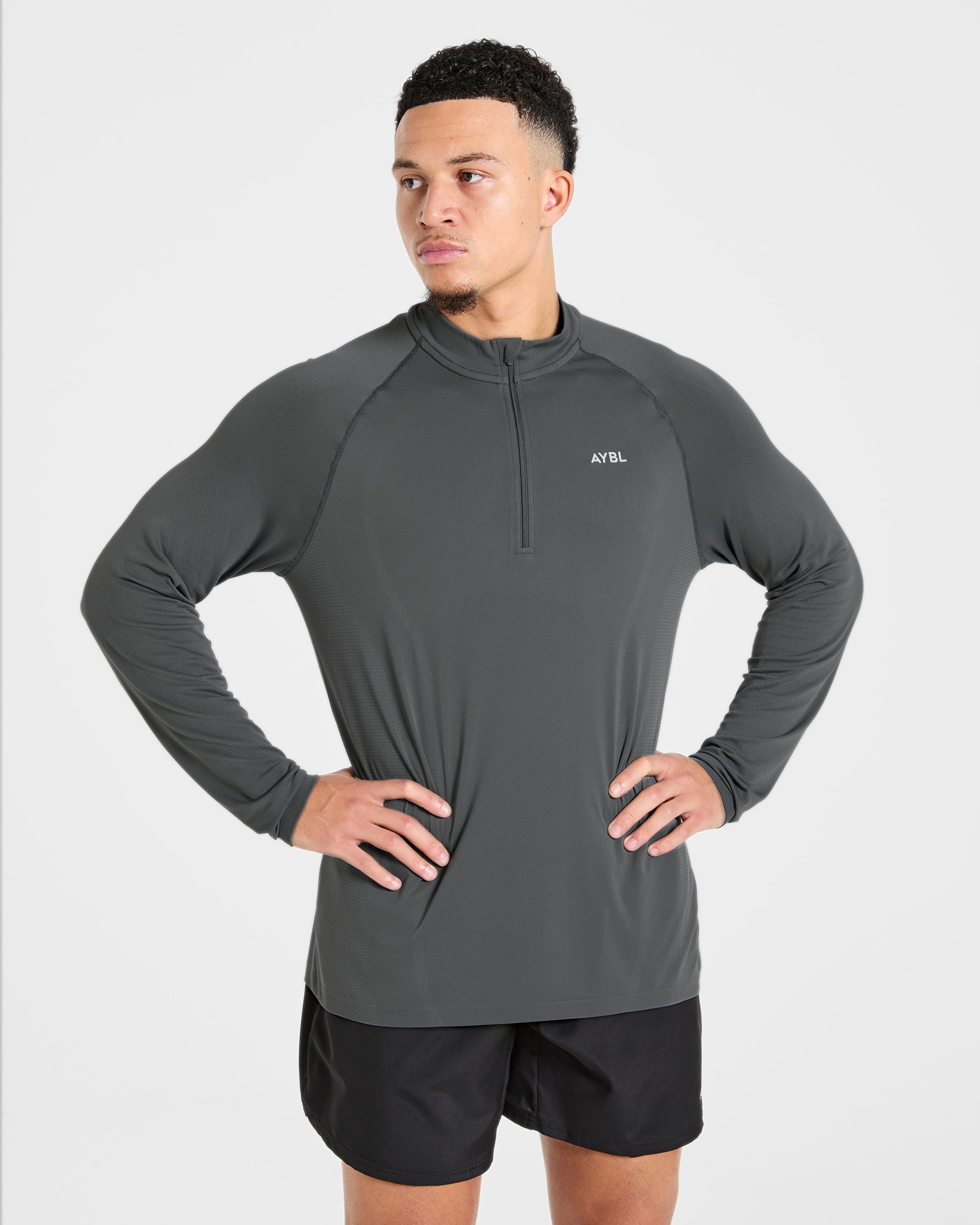 Attain Seamless 1/2 Zip Pullover - Storm Grau