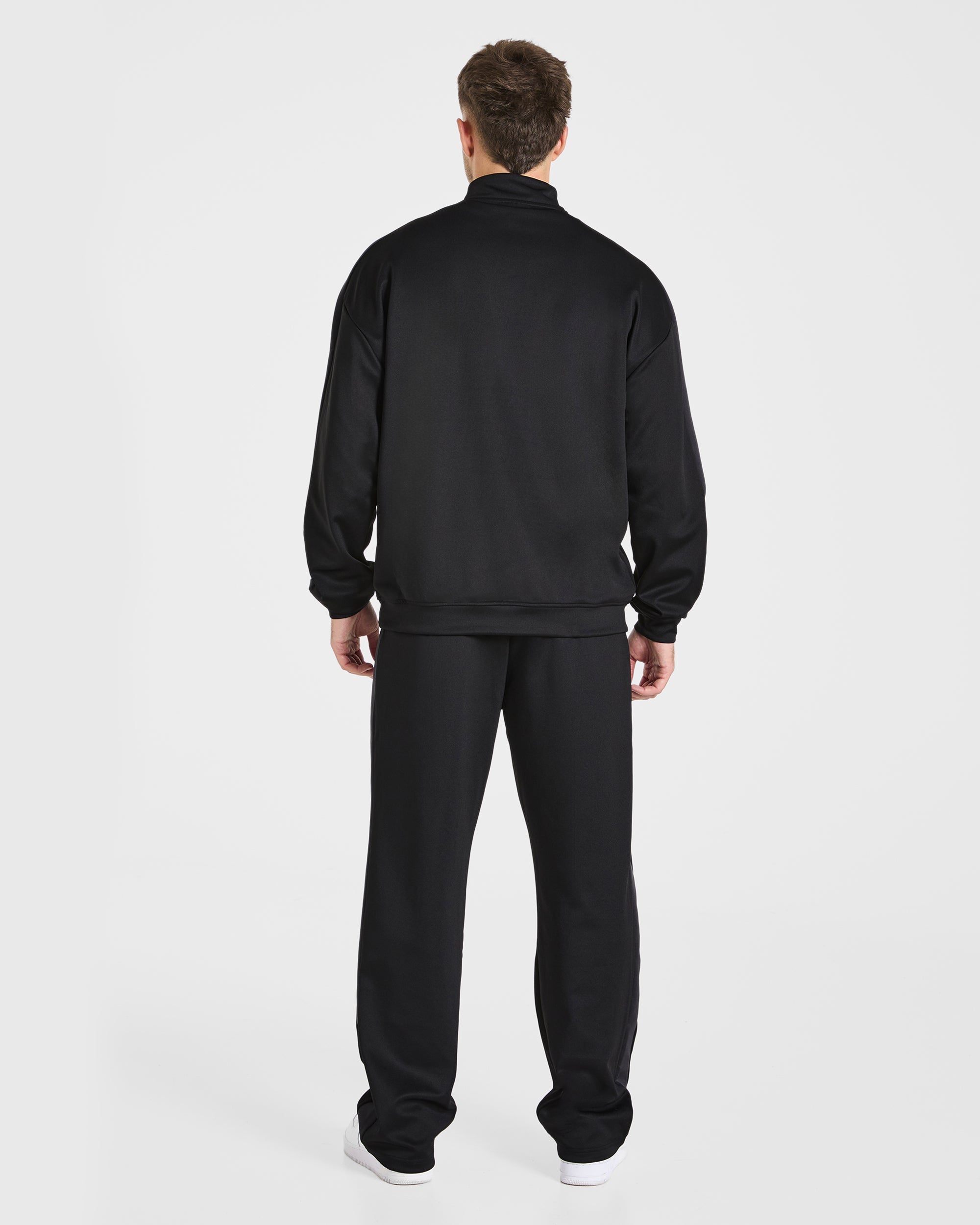Classic Track 1/4 Zip Pullover - Schwarz/Charcoal