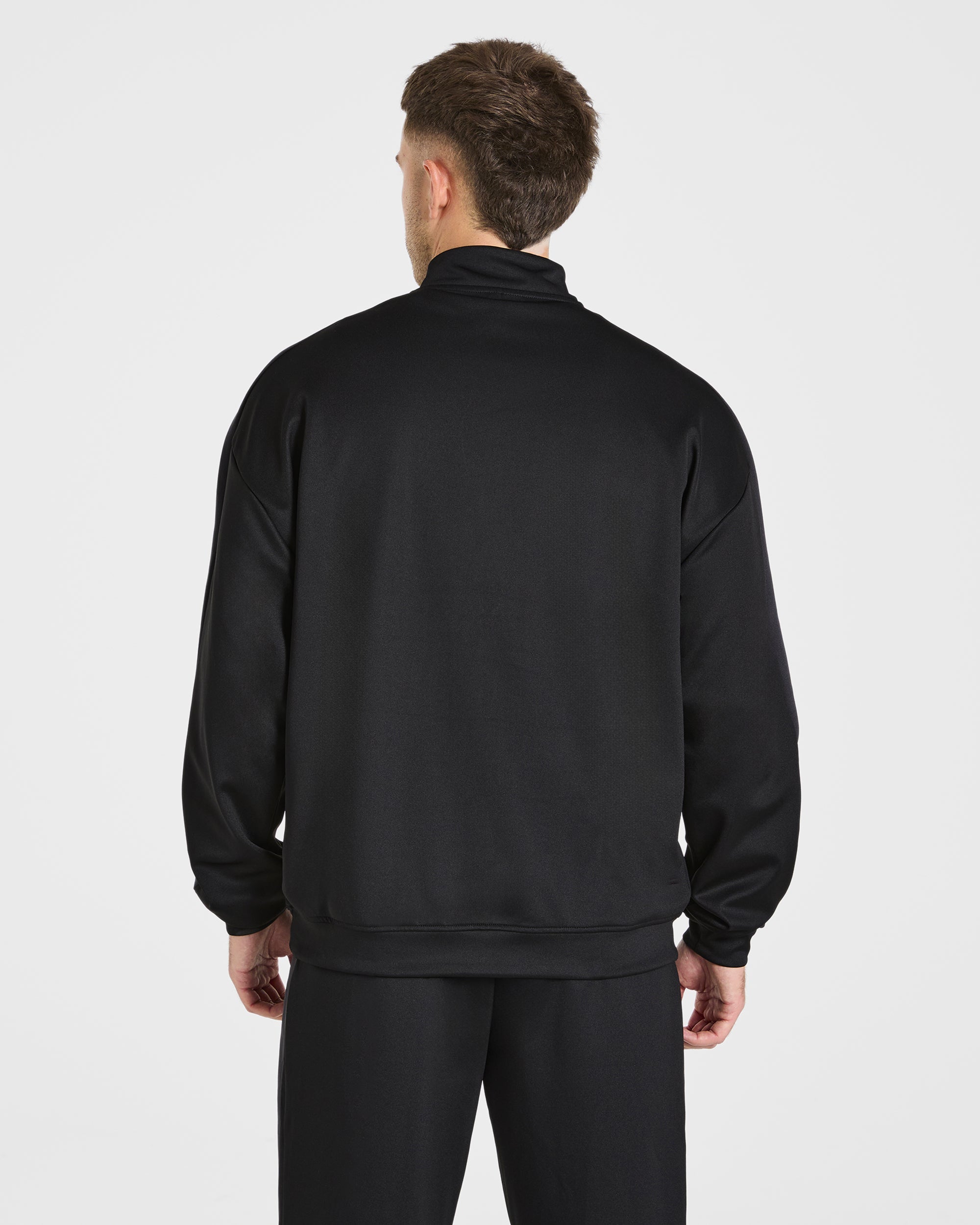 Classic Track 1/4 Zip Pullover - Schwarz/Charcoal