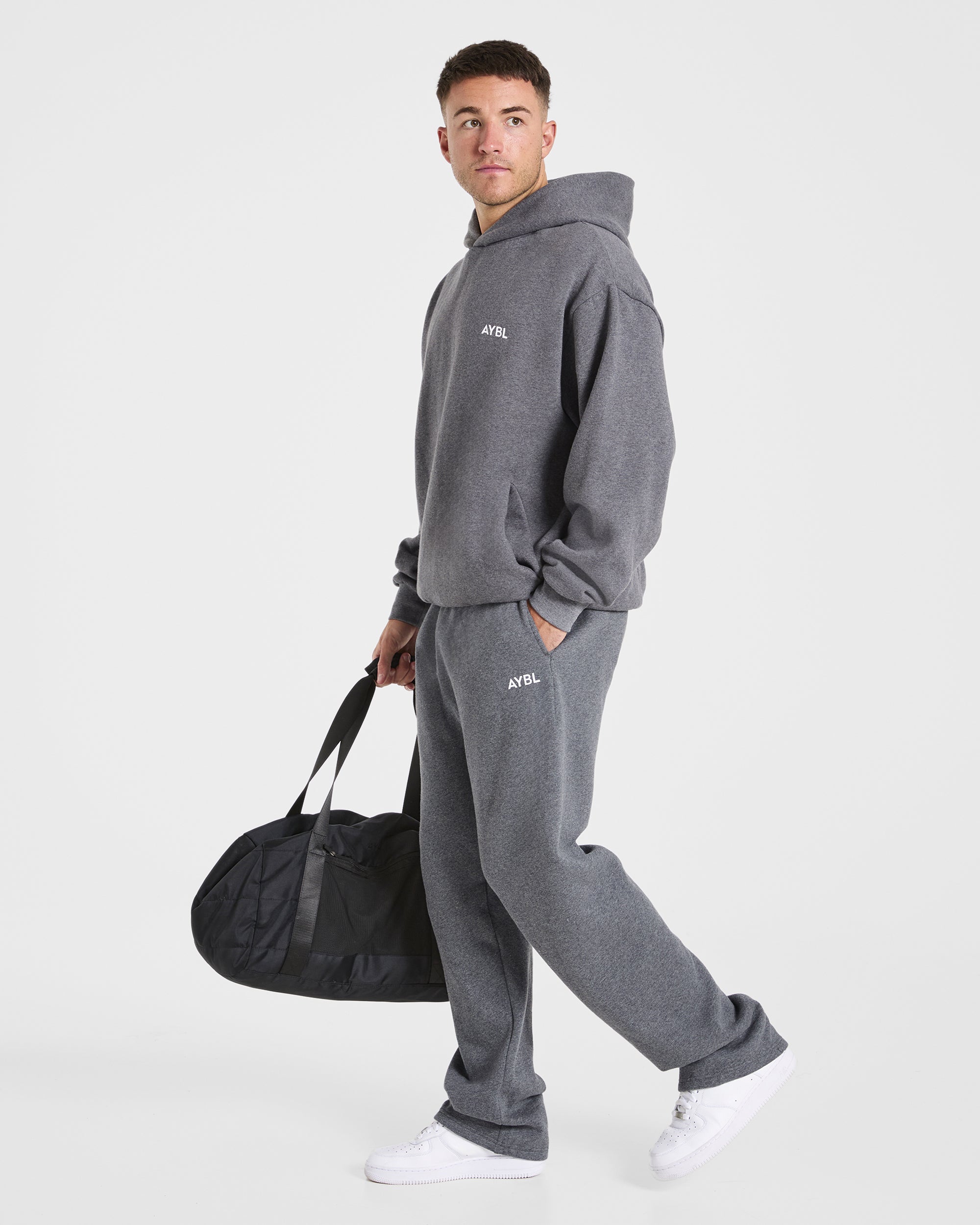 Essential Oversized Hoodie - Charcoal Marl