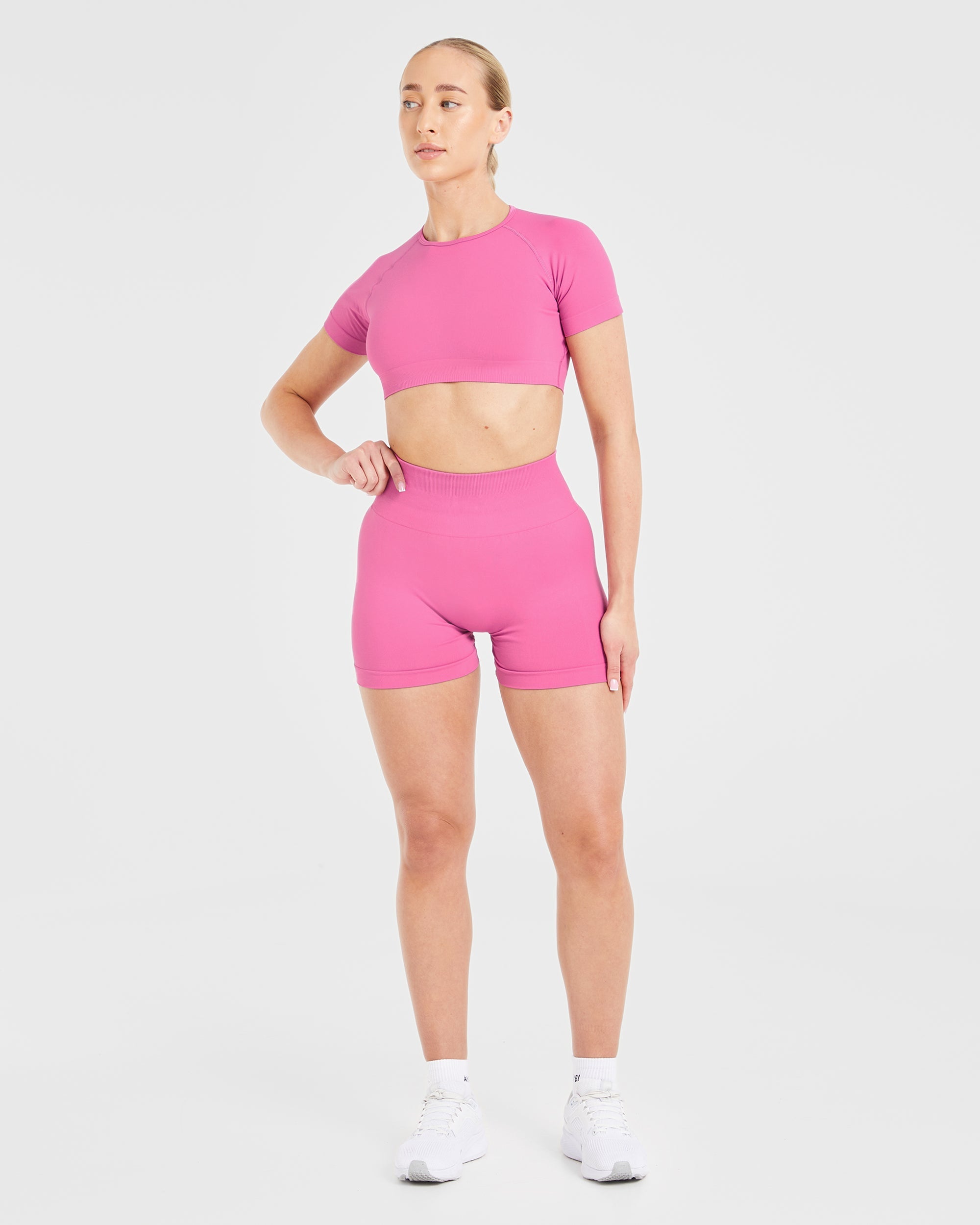 Power Seamless Crop Top - Rosa