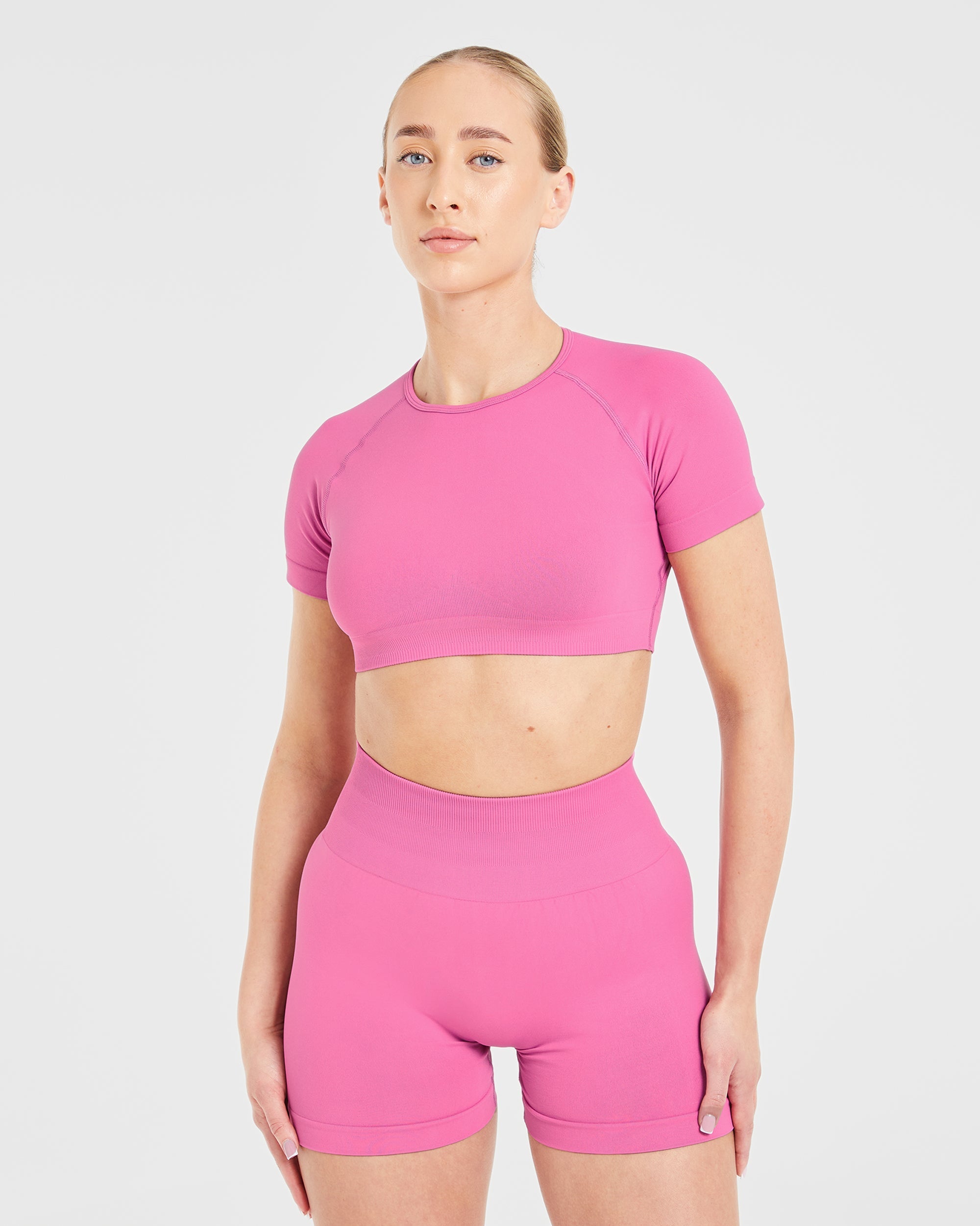 Power Seamless Crop Top - Rosa