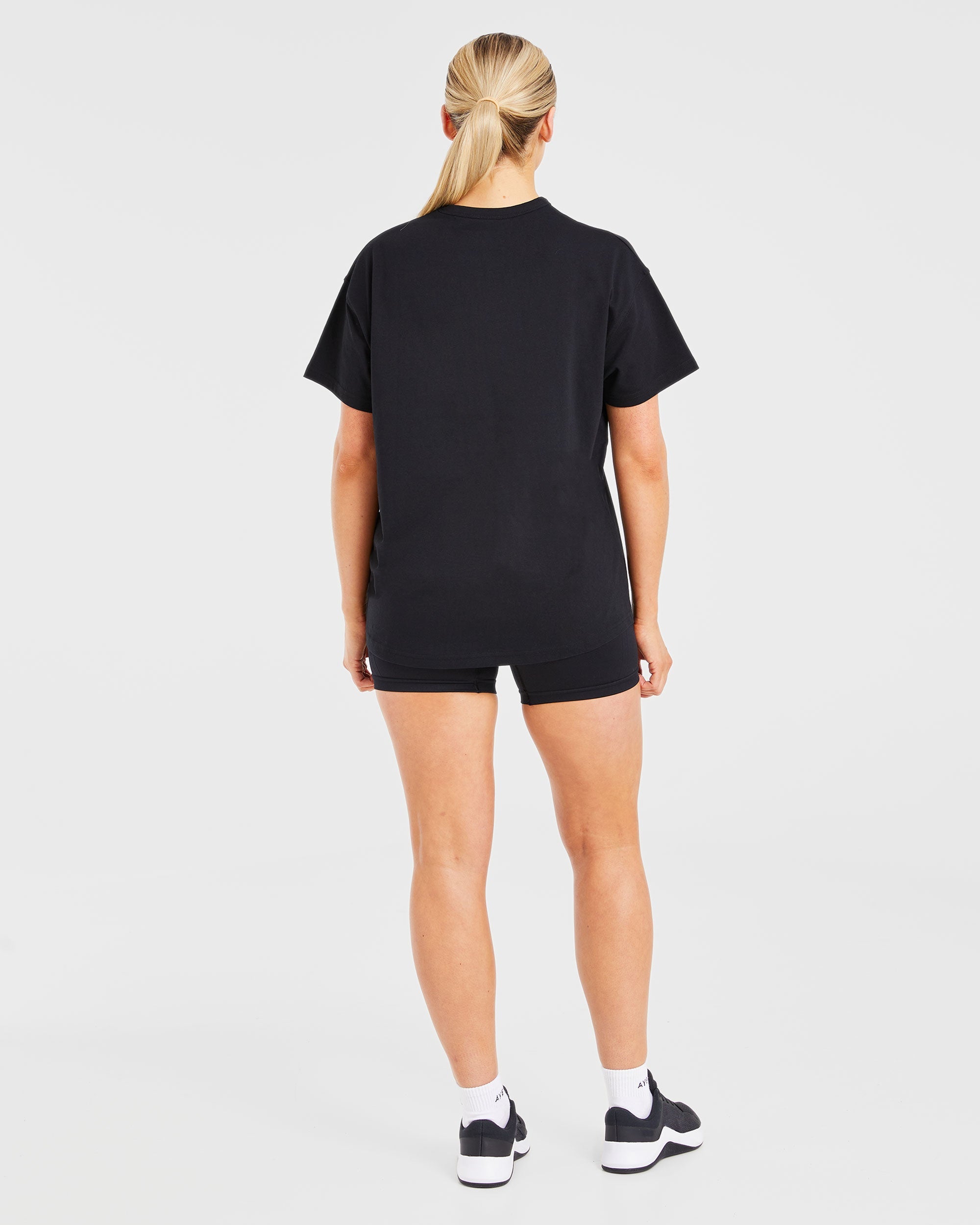 Classic Varsity Oversized T Shirt - Schwarz