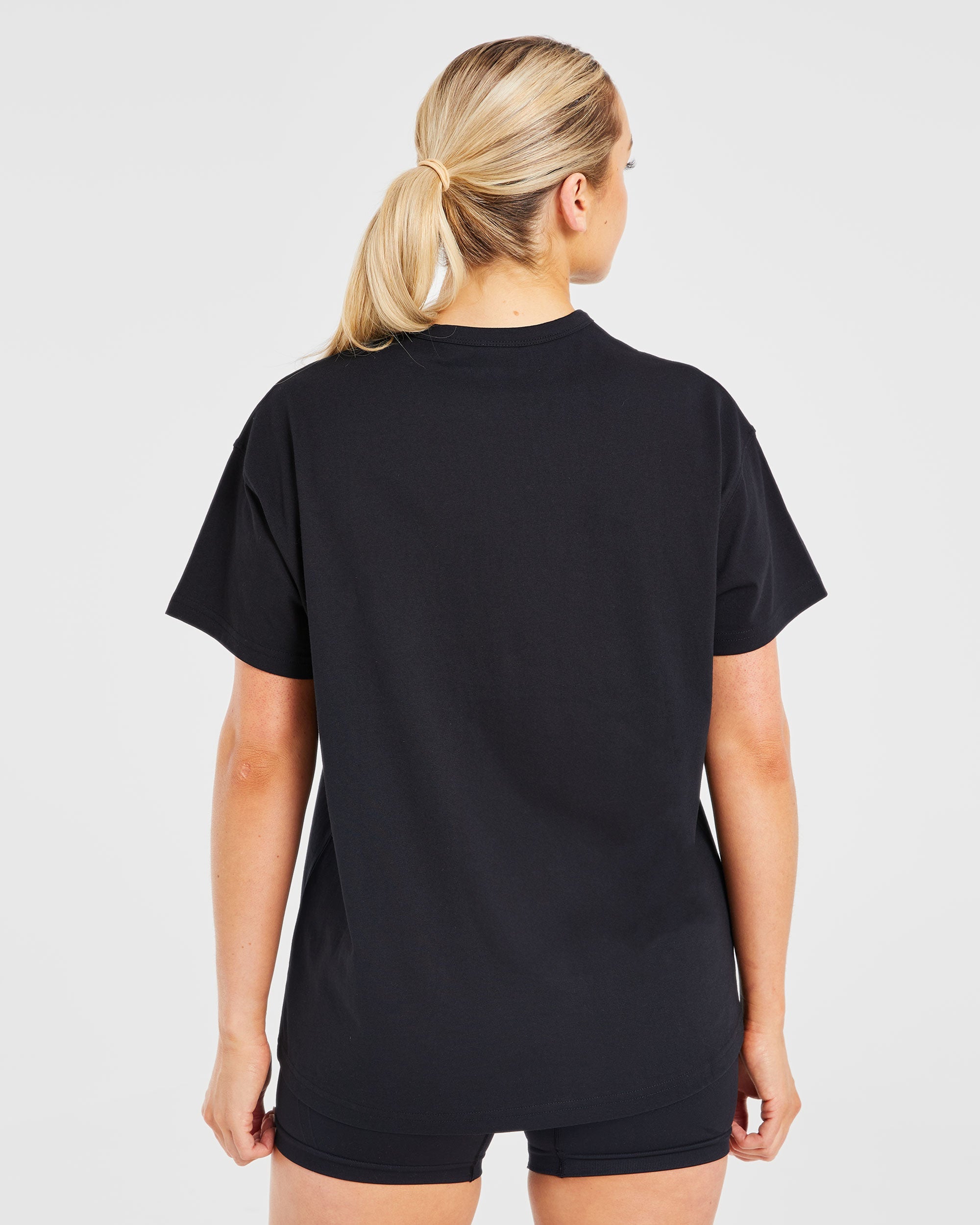 Classic Varsity Oversized T Shirt - Schwarz