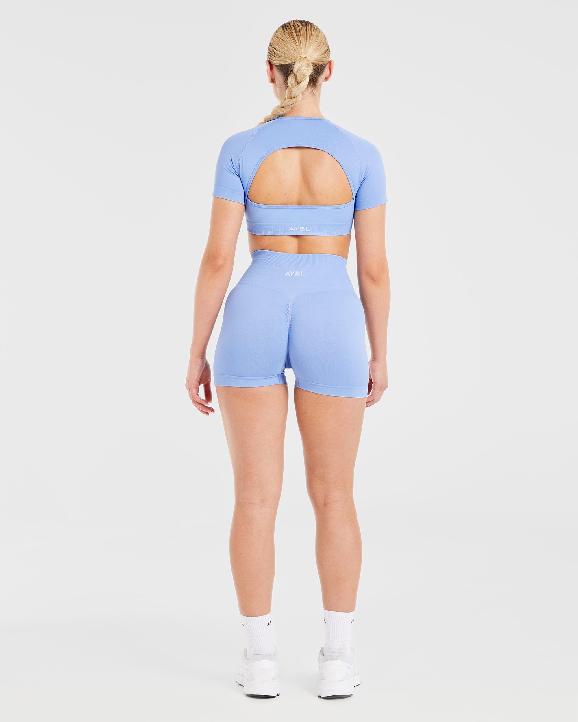 Power Seamless Crop Top - Blau