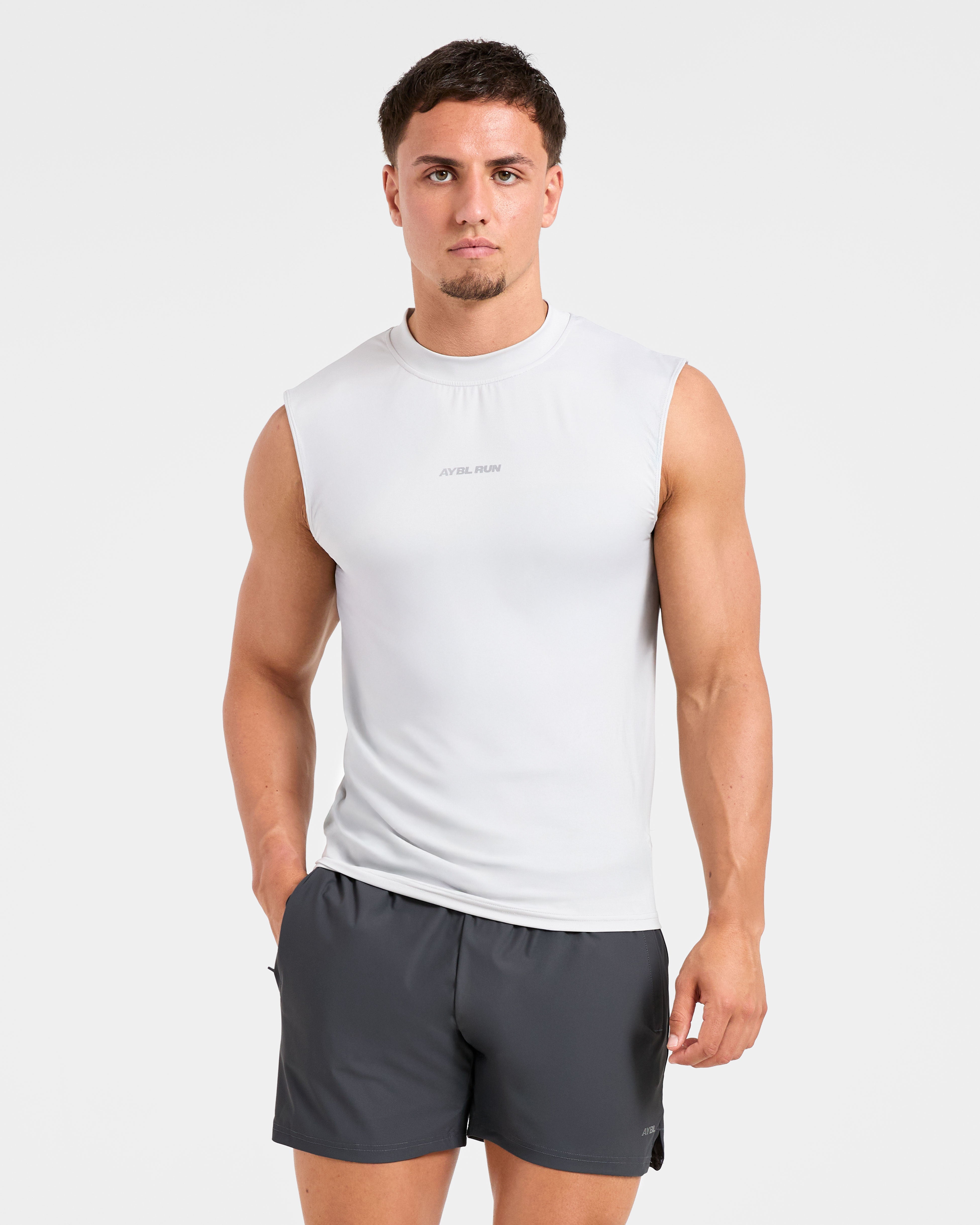 Run Slim Tank - Ice Grau