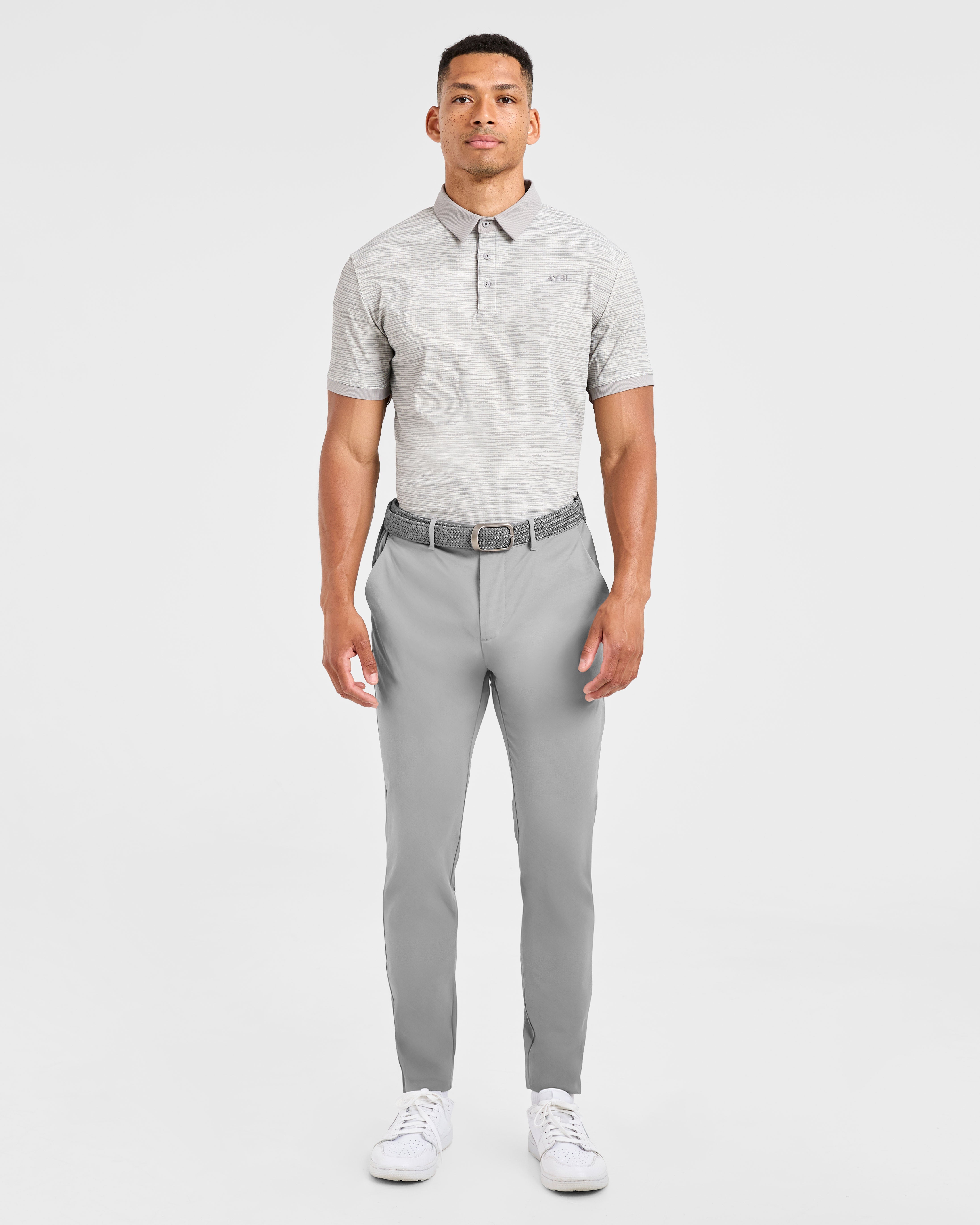 Precision Stripe Polo - Grau