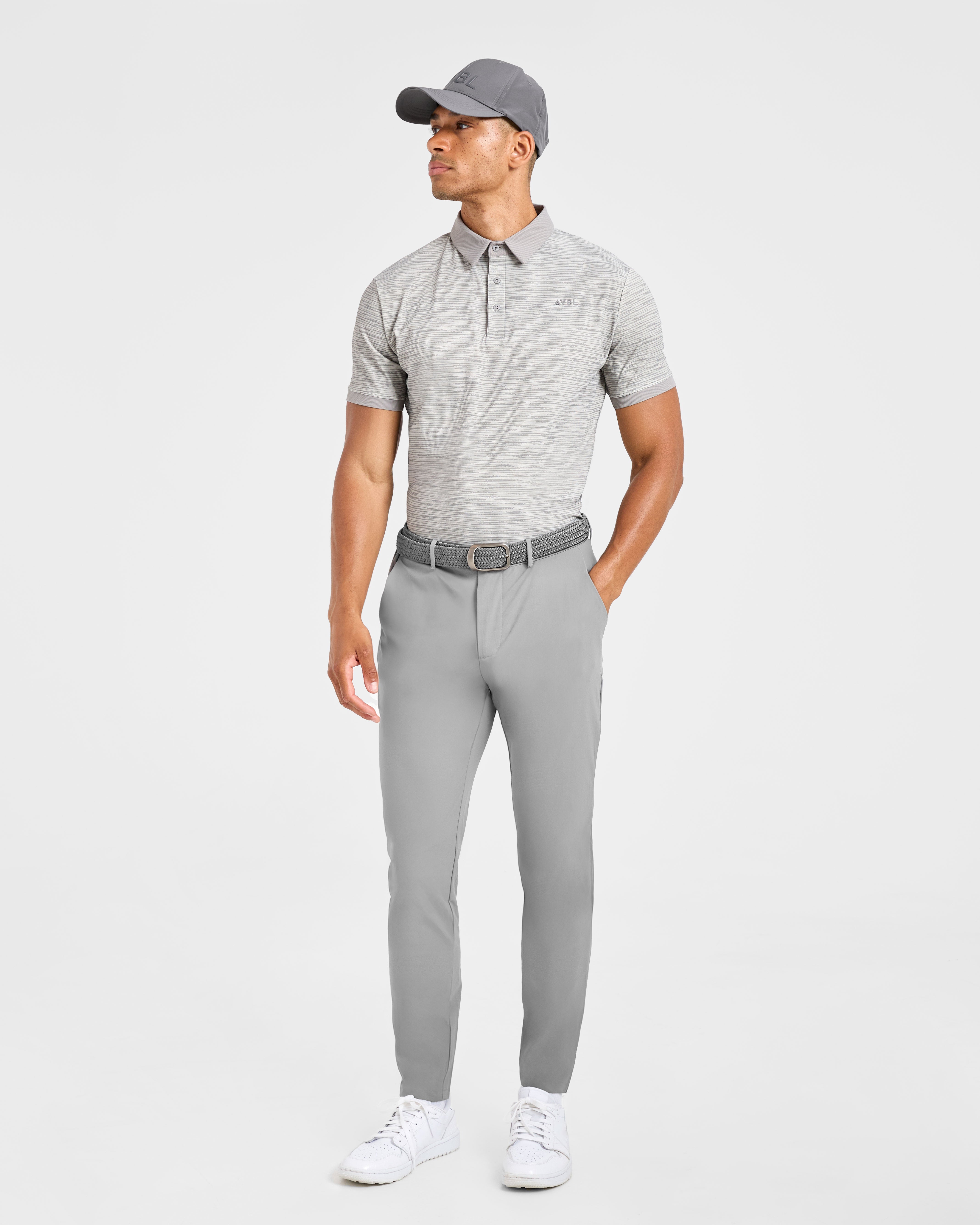 Precision Stripe Polo - Grau