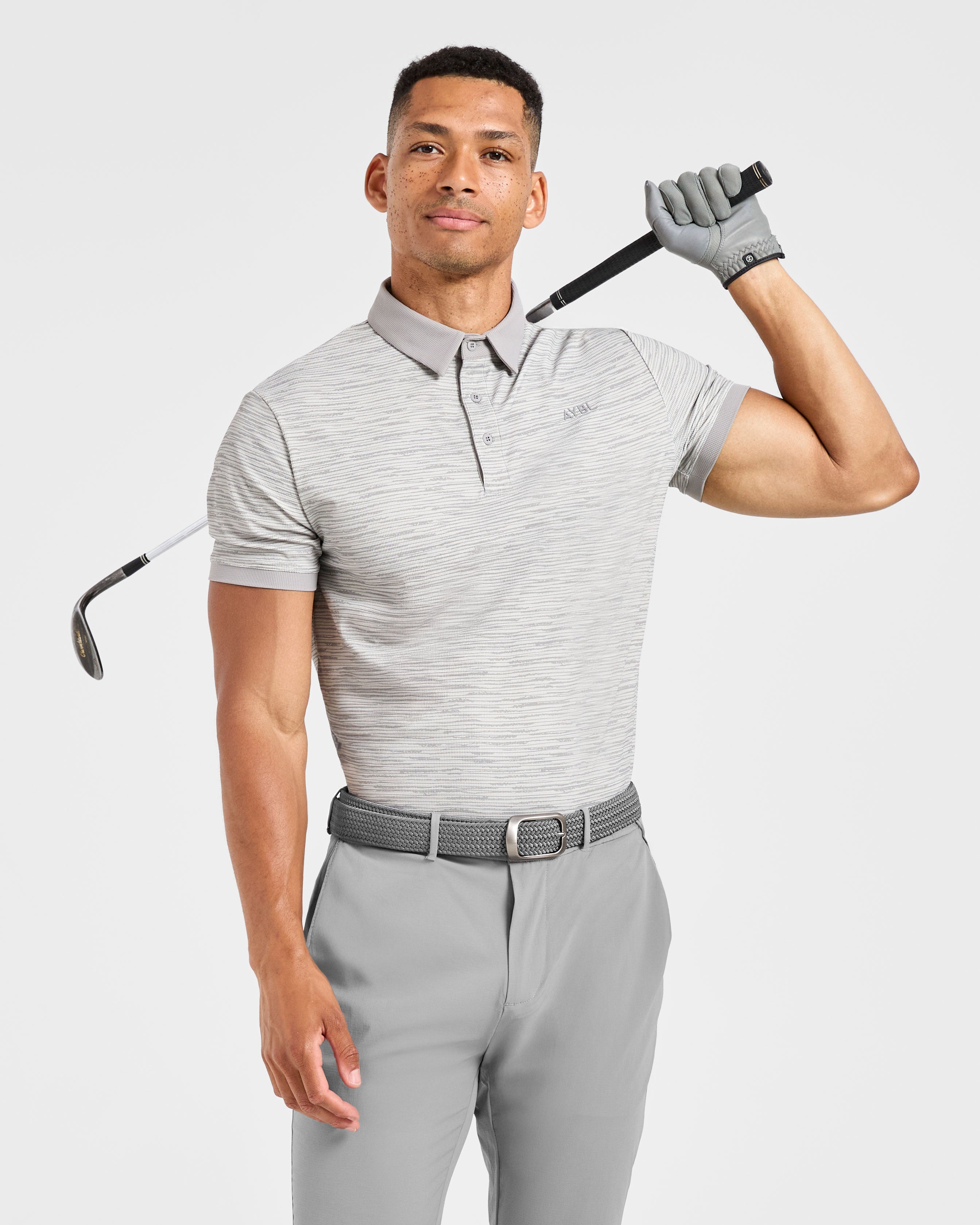 Precision Stripe Polo - Grau