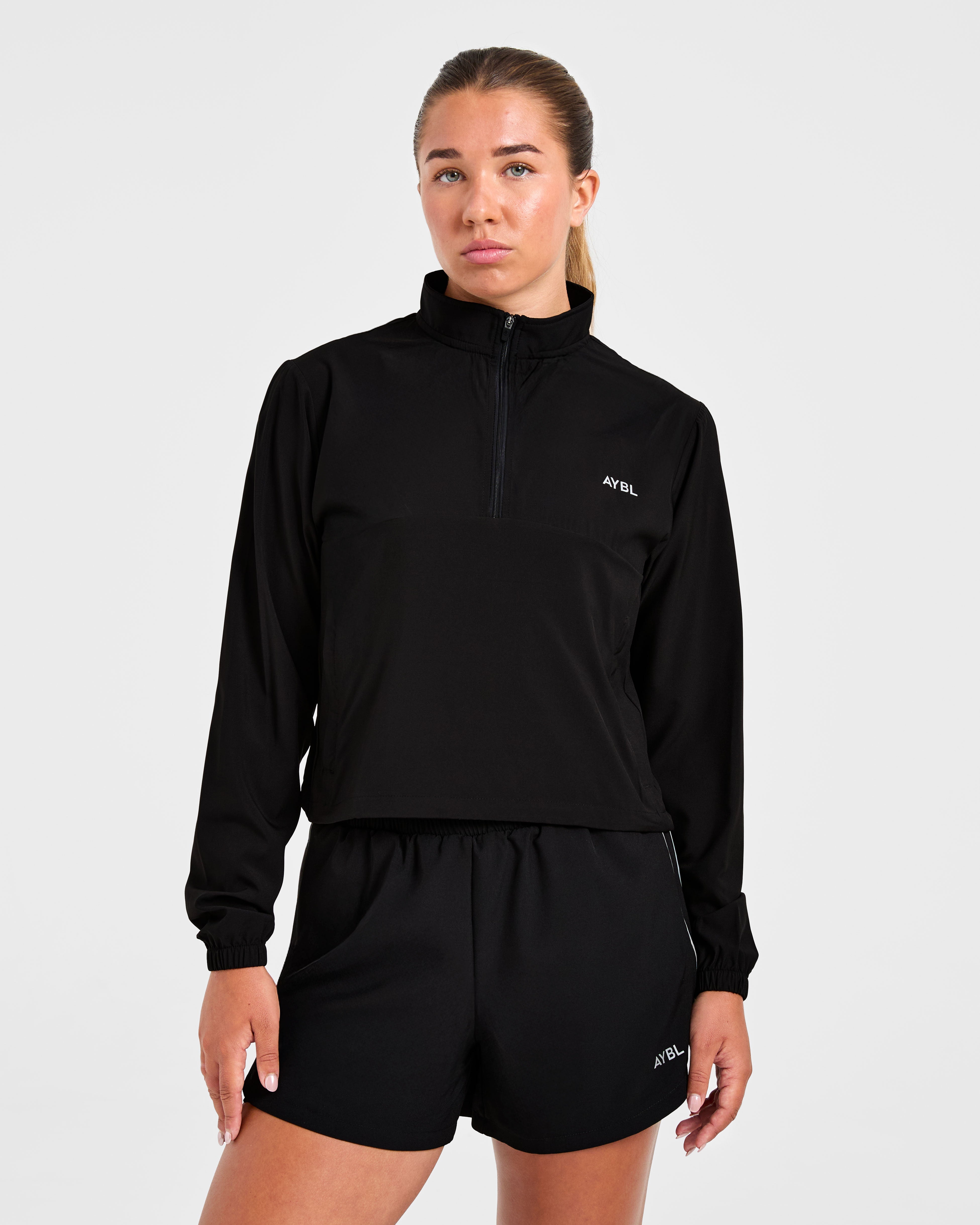 Run 1/2 Zip Jacket - Schwarz