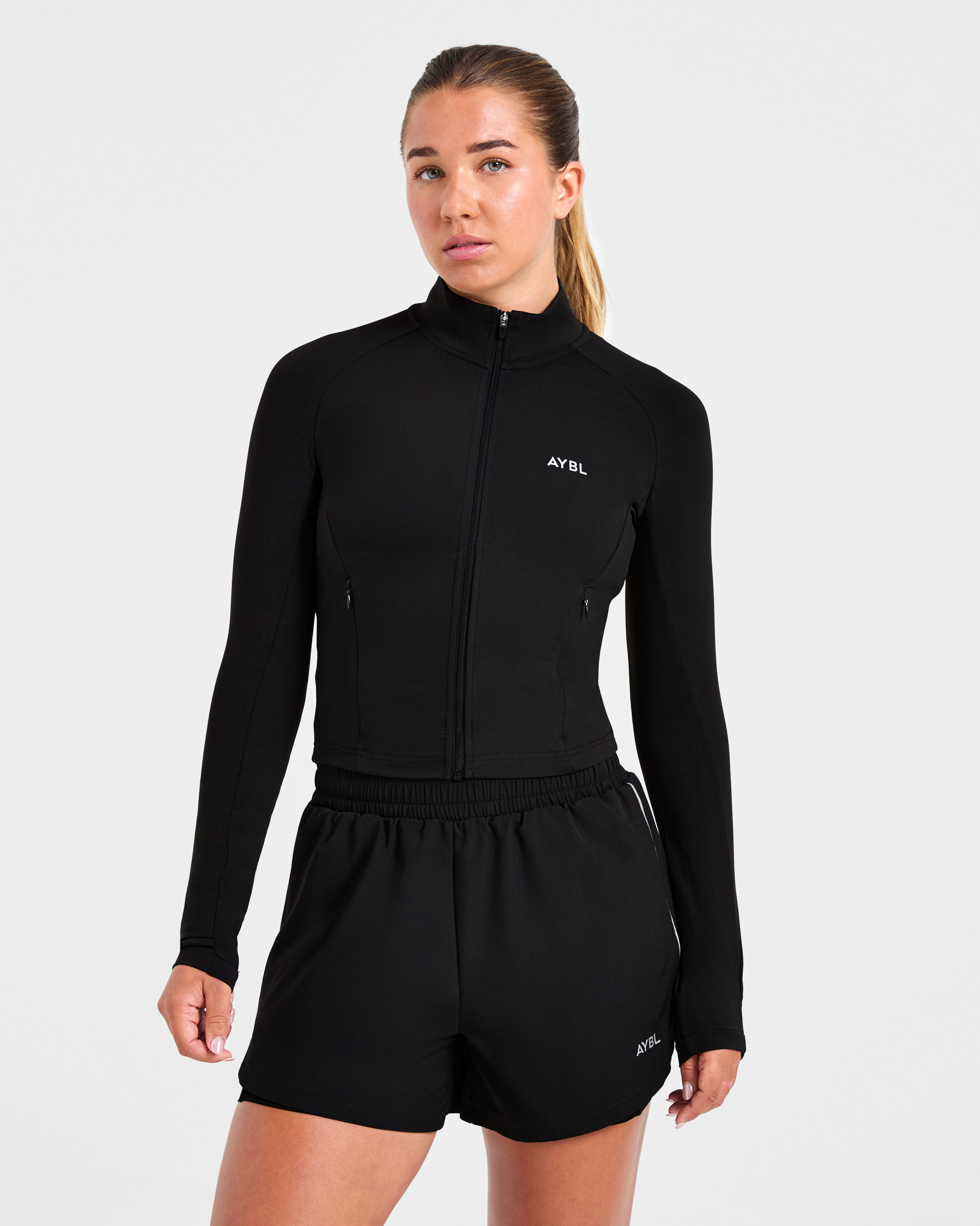 Run Zip Jacket - Schwarz