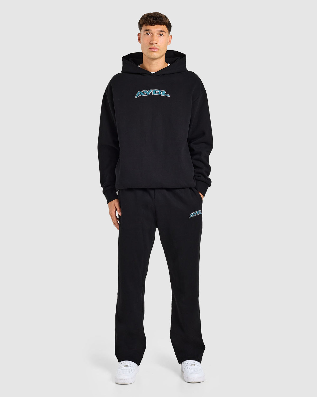 AYBL Society Oversized Straight Leg Joggers - Schwarz