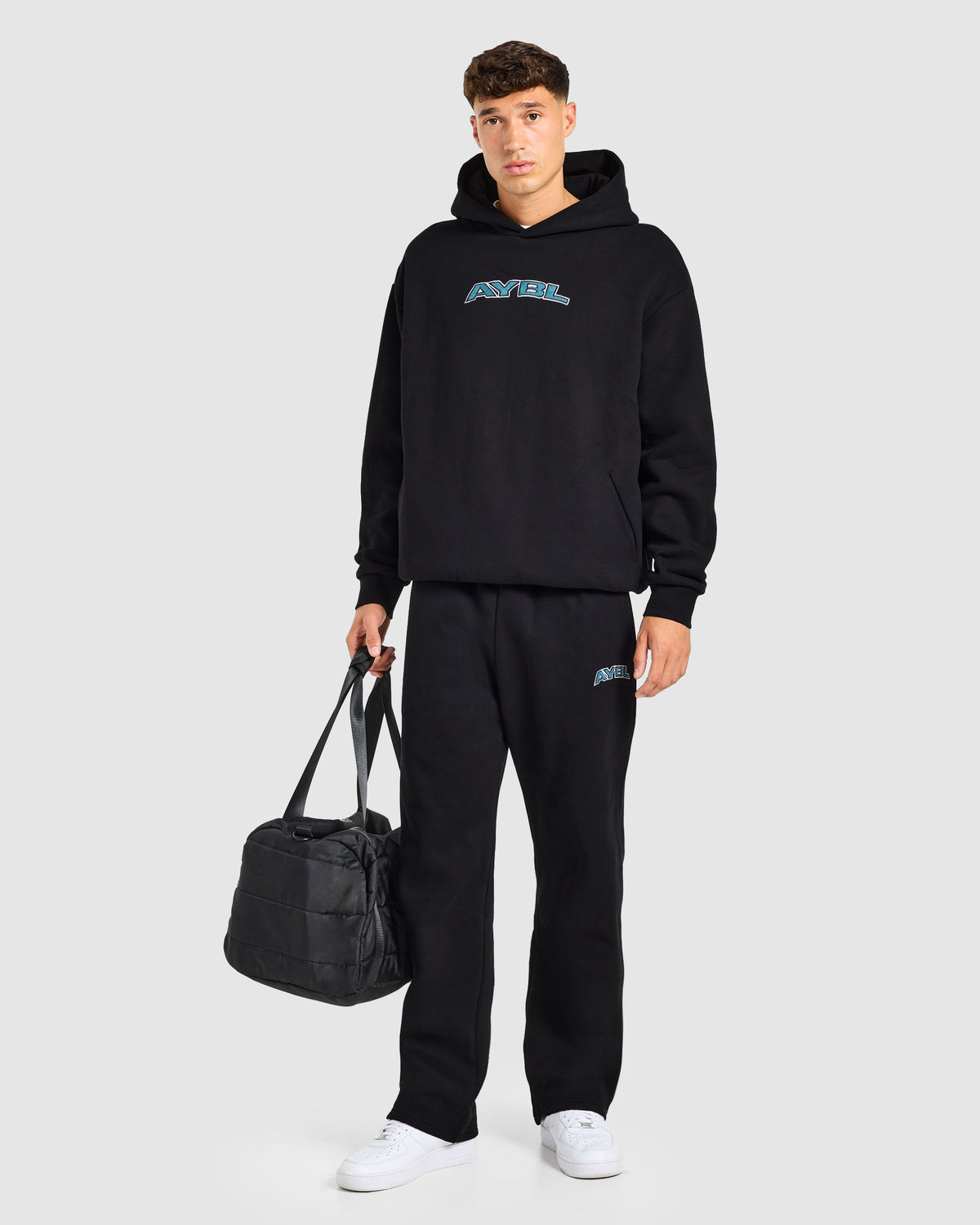 AYBL Society Oversized Straight Leg Joggers - Schwarz